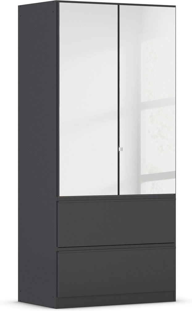 rauch BLUE Costa Drehtürenschrank (2-türig mit Spiegel, grau metallic, 91 x 197 cm (BxH))