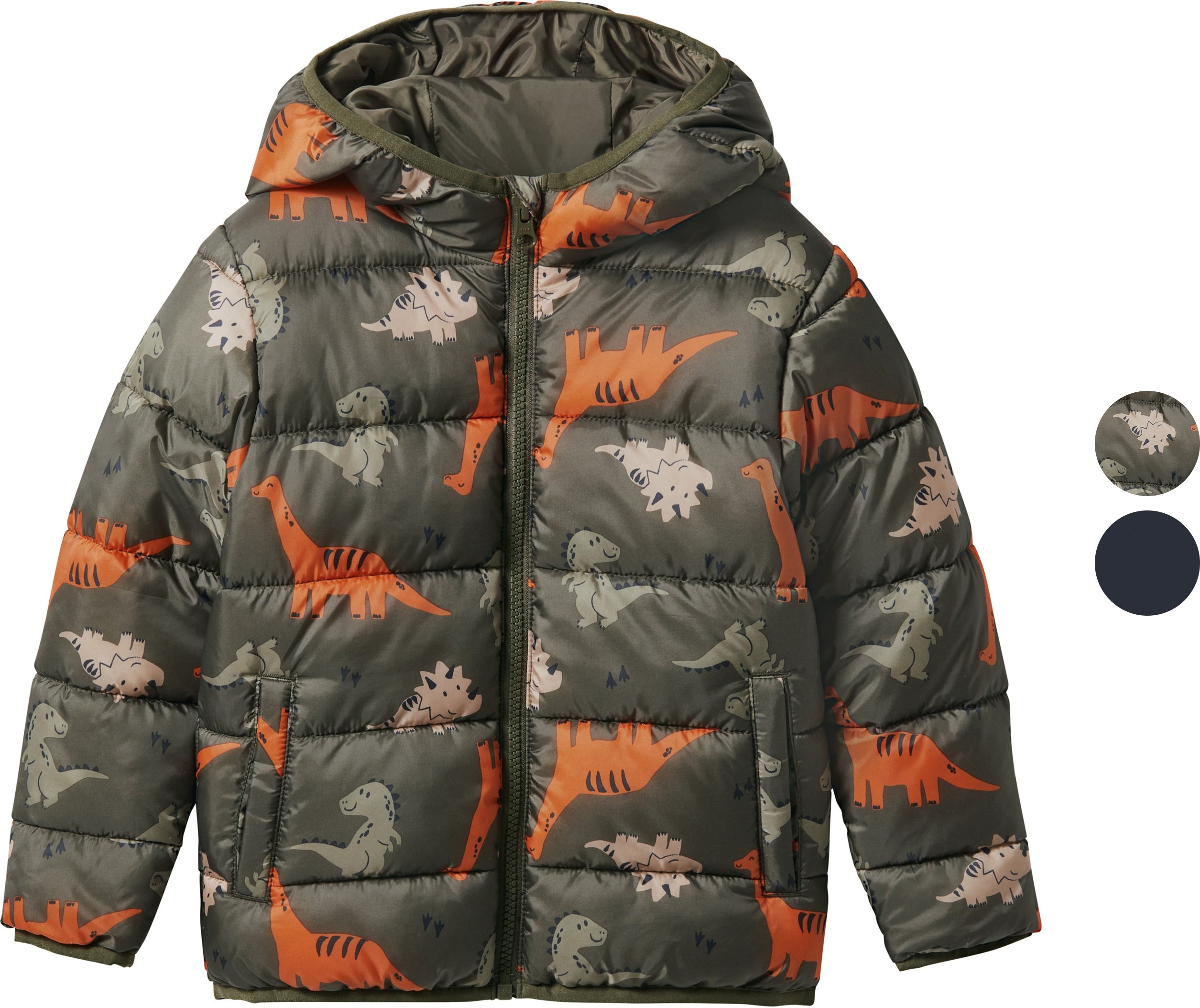 Thumbnail - lupilu® Kinder Lightweight-Jacke, mit reflektierenden Deko-Elementen (Dunkelgrün, 110/116)