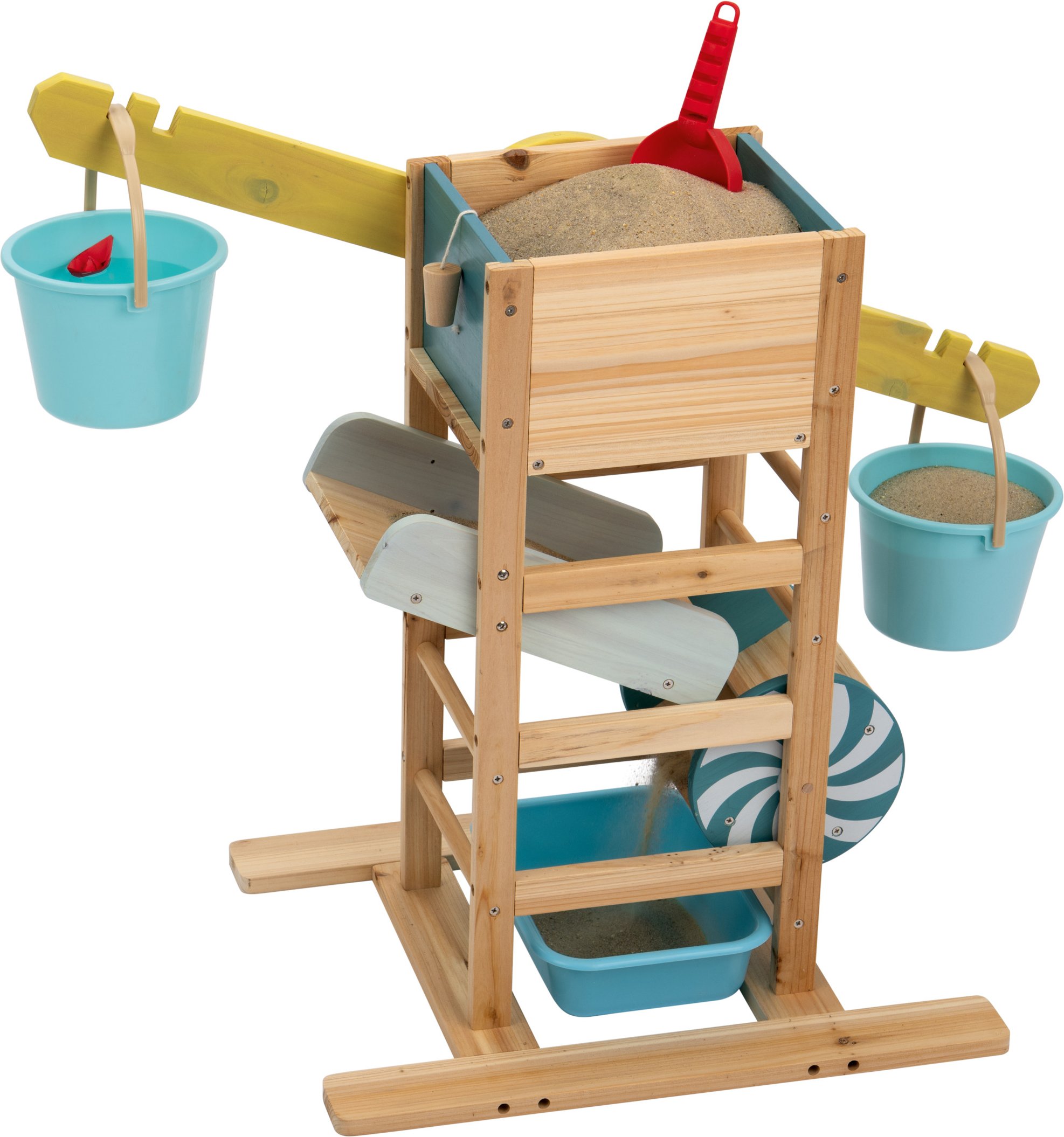 Playtive XXL Sand- und Wasserspiel Set, mit Holzwaage