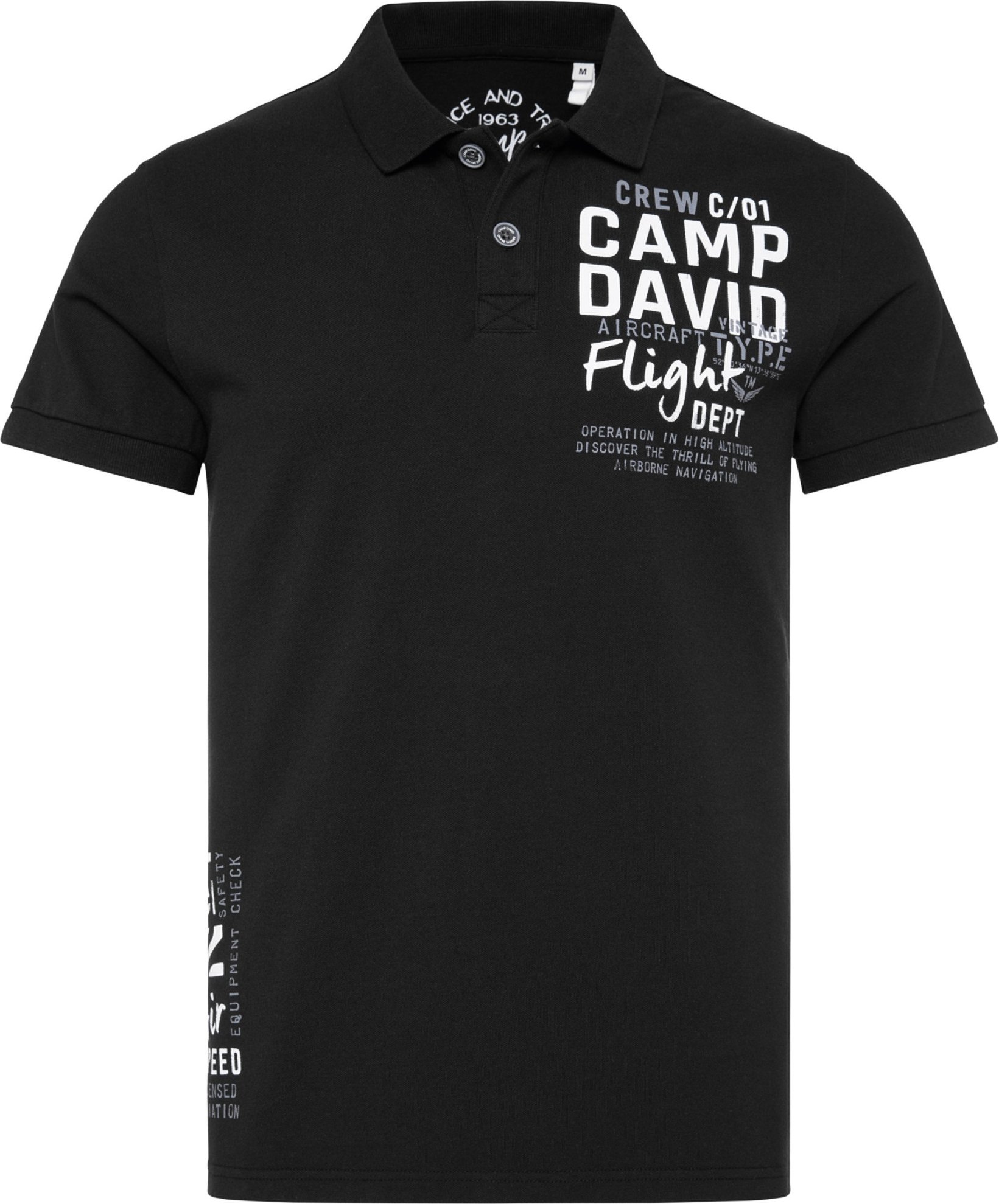 Camp David Herren Poloshirt (Schwarz, M)