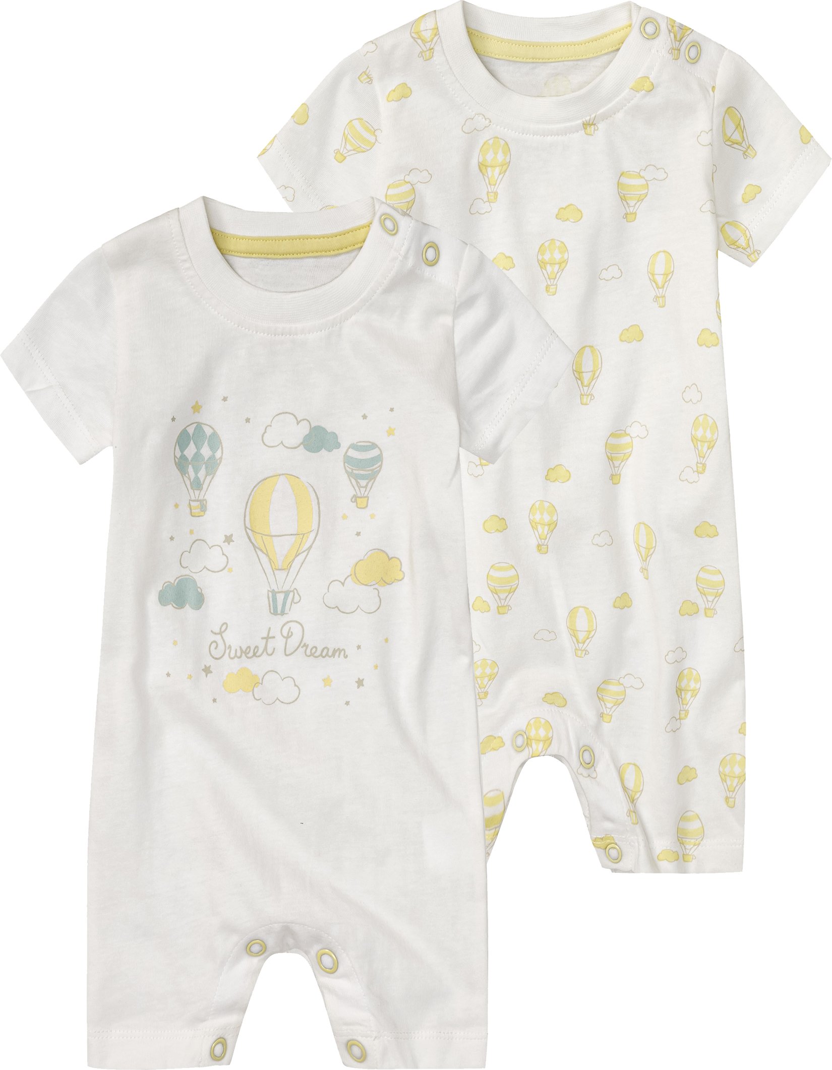 lupilu® Baby Pyjama, 2 Stück (Weiß, 56)