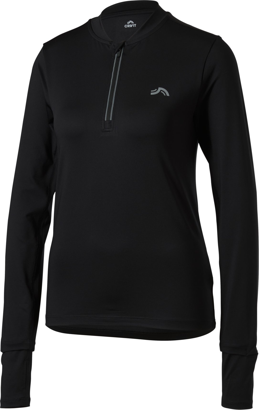 CRIVIT Damen Funktionsshirt langarm (Schwarz, M(40/42))