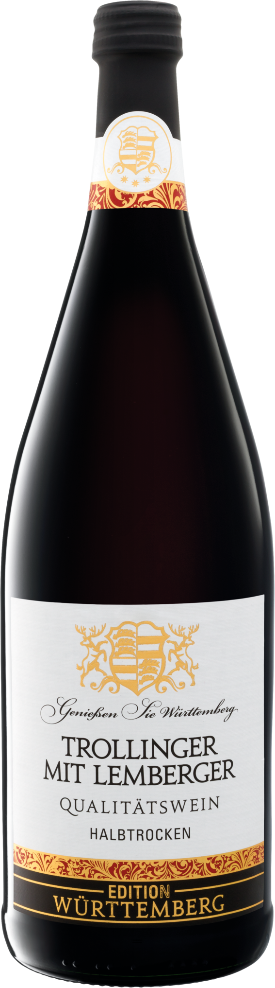 Trollinger mit Lemberger Edition Württemberg QbA feinherb, Literflasche, Rotwein 2023