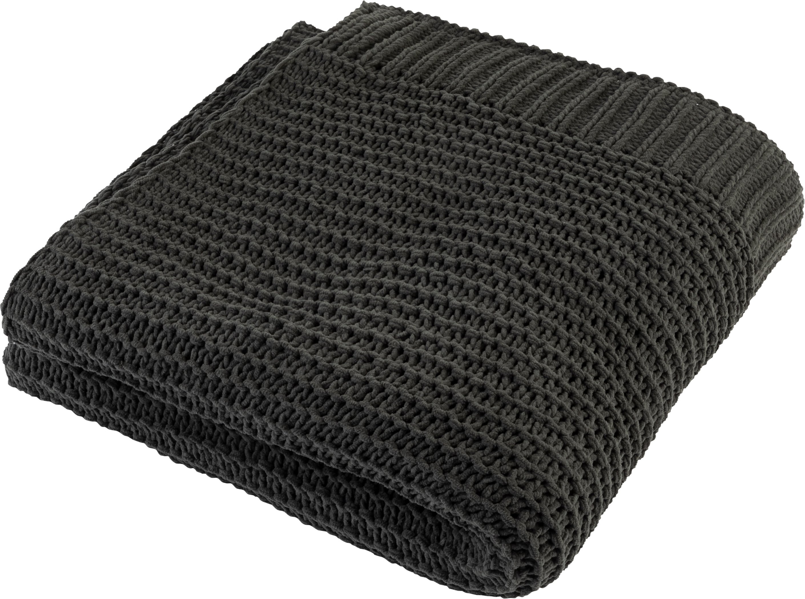 LIVARNO home Kuscheldecke Chenille, 125 x 140 cm (Dunkelgrün)