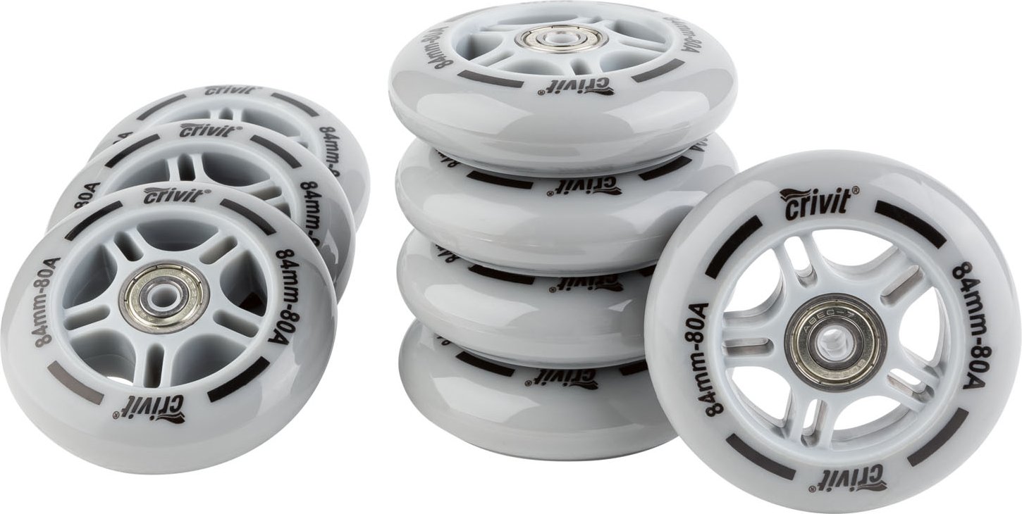 Thumbnail - CRIVIT Inliner Rollen mit Kugellager 8er Set / LED Rollen 4er Set (84mm)