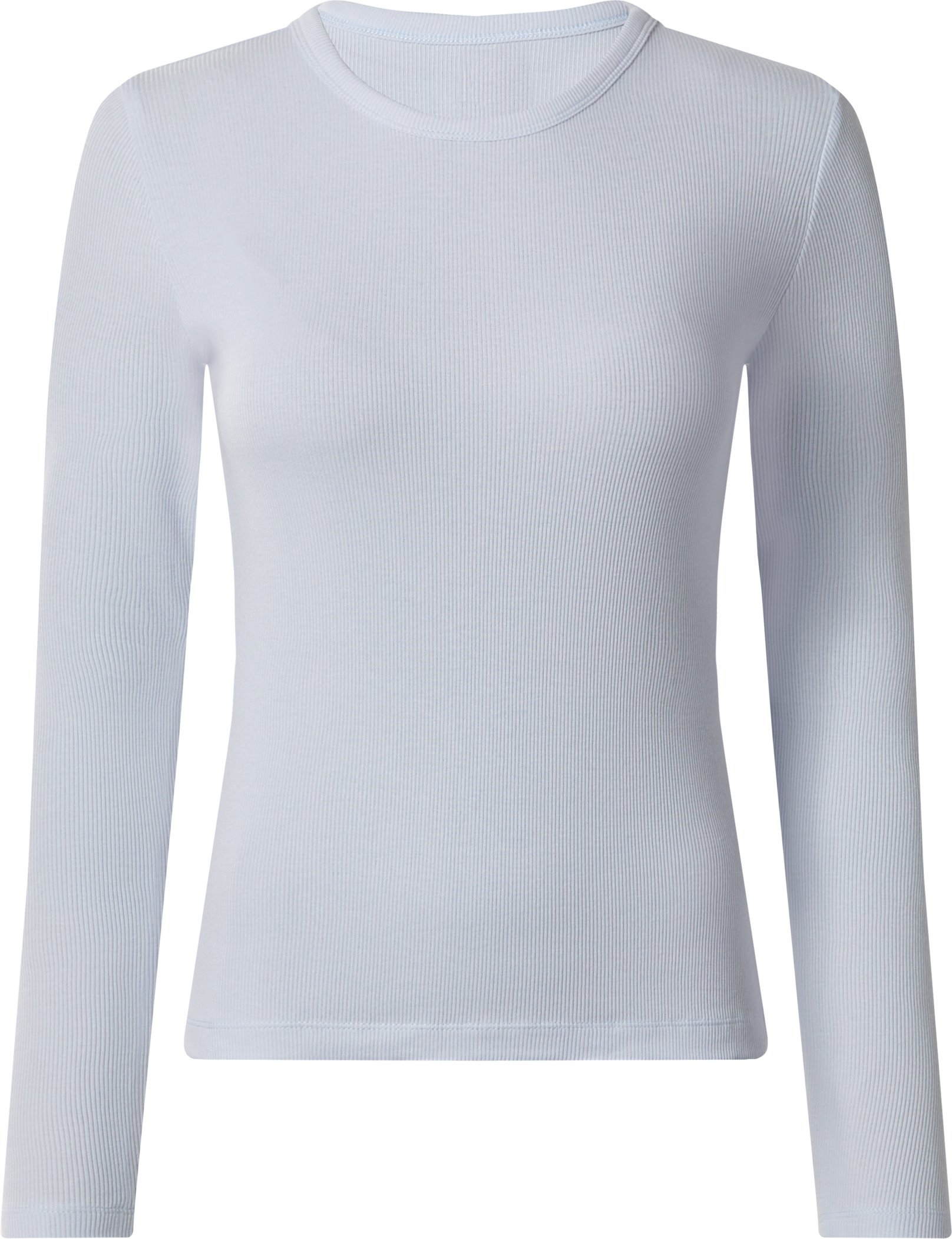 esmara® Damen Langarmshirt Rippe (Blau, M(40/42))