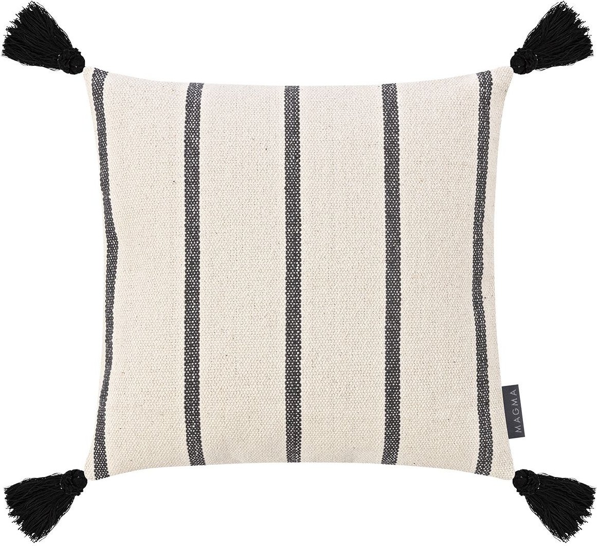 MAGMA Kissenhülle mit Quasten OYO schwarz (40 x 40 cm)