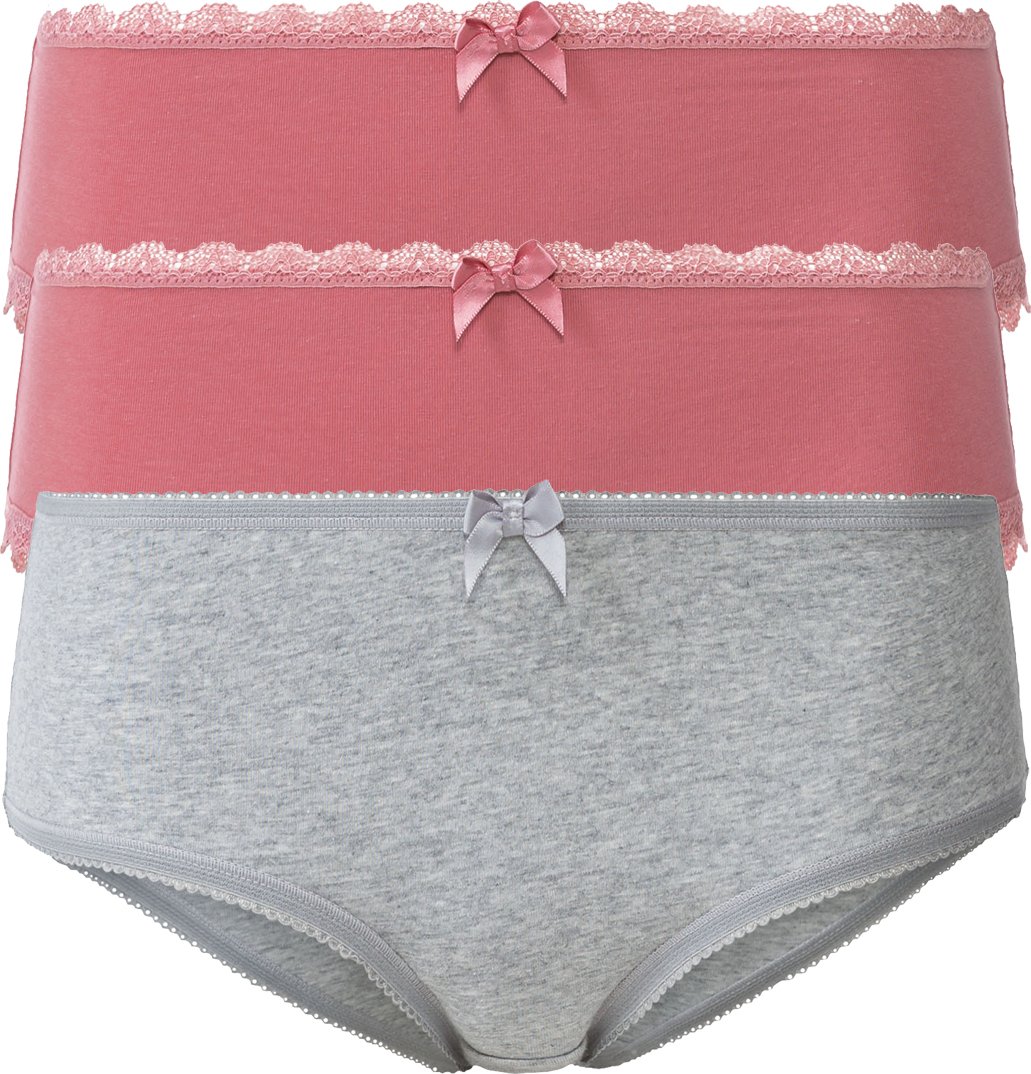 Thumbnail - esmara® Damen Hipster, 3 Stück (S(36/38), grau/rose)