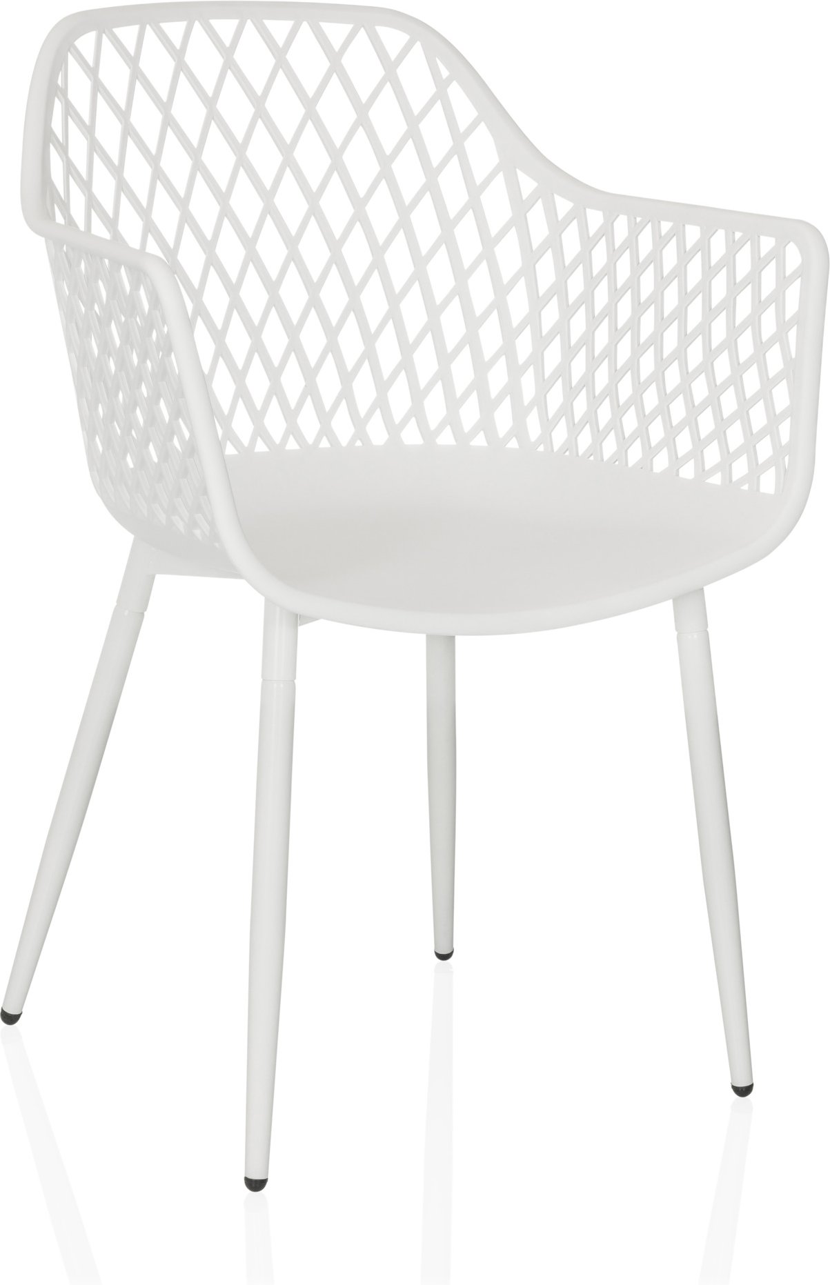 hjh OFFICE Gartenstuhl / Esszimmerstuhl BEGIO L Kunststoff (Weiß)