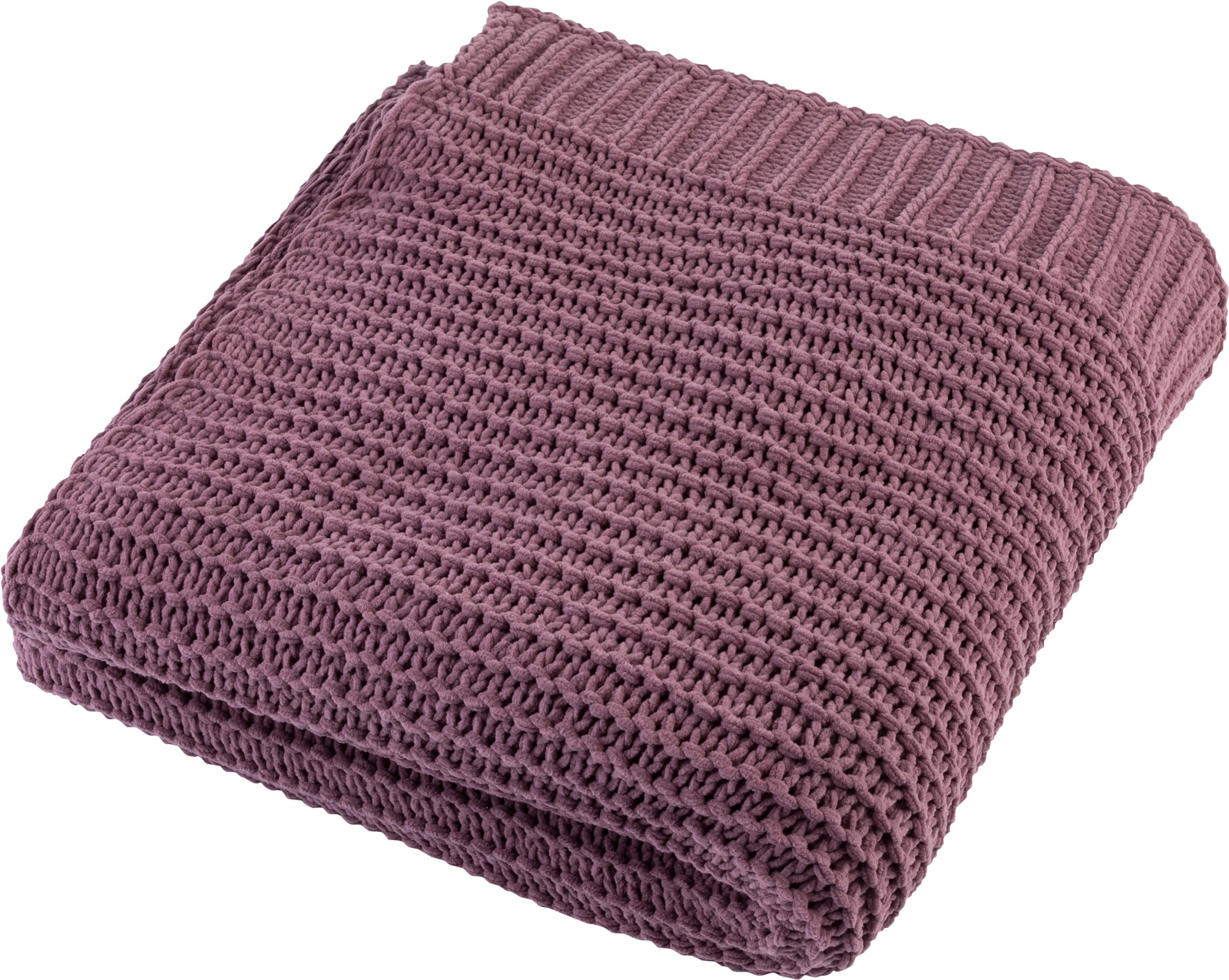 LIVARNO home Kuscheldecke Chenille, 125 x 140 cm (Violett)