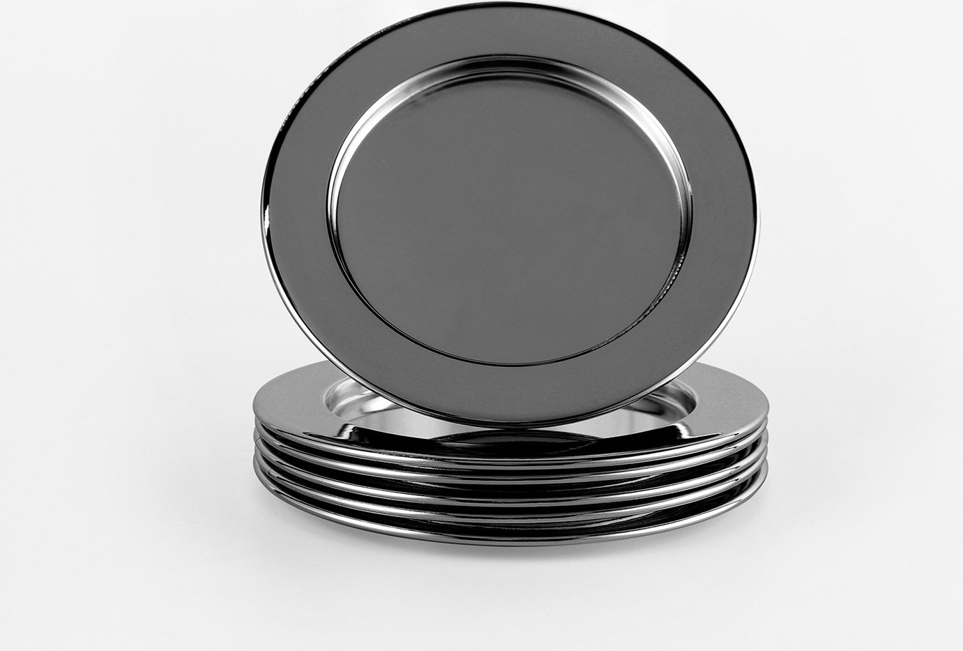 ECHTWERK Untersetzer- / Serviettenring-Set (dekoratives Glasuntersetzer 6t, Schwarz, 6tlg)