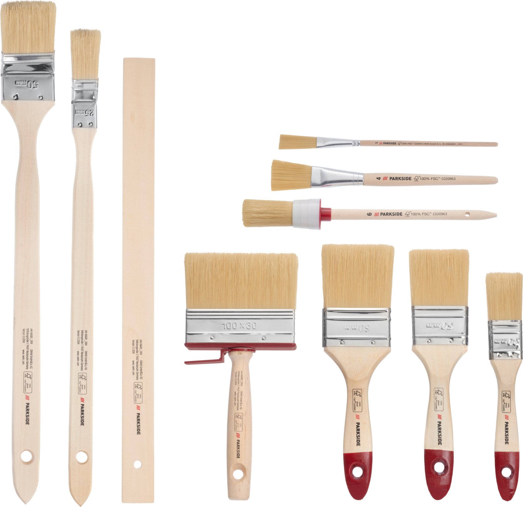 PARKSIDE® Pinselset 10tlg. Set (Lack)""