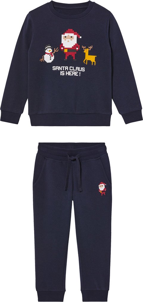 Thumbnail - lupilu® Kleinkinder Jungen Sweatanzug 2tlg. Weihnachten (110/116, navy)