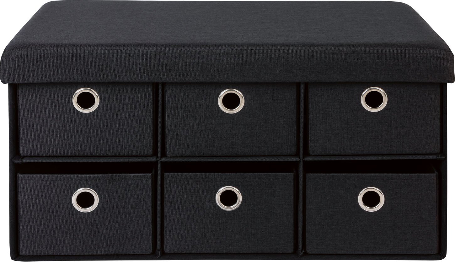 LIVARNO home Sitztruhe faltbar mit 6 Fächern (Anthrazit)