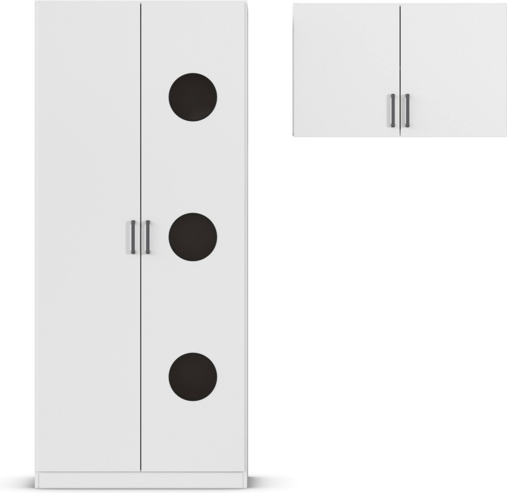 rauch BLUE Allrounder, Grundelement Wäscheschrank 2trg (+ Hängeschrank, Alpinweiß)