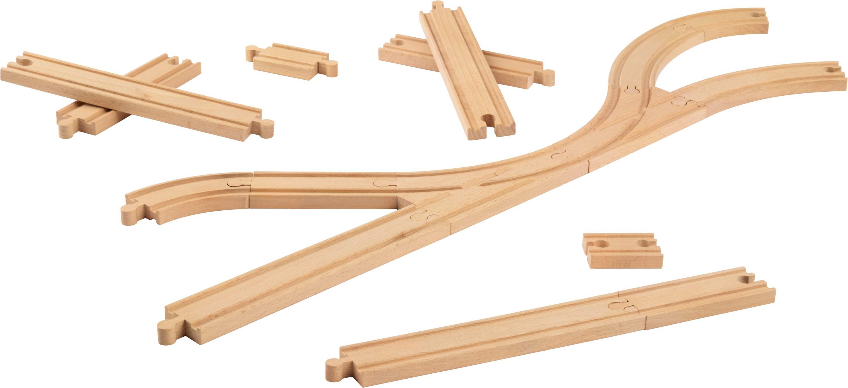 lupilu® Schienen-Set, 16-teilig / Weichen-Set, 11-teilig (Schienen Strecken Set)