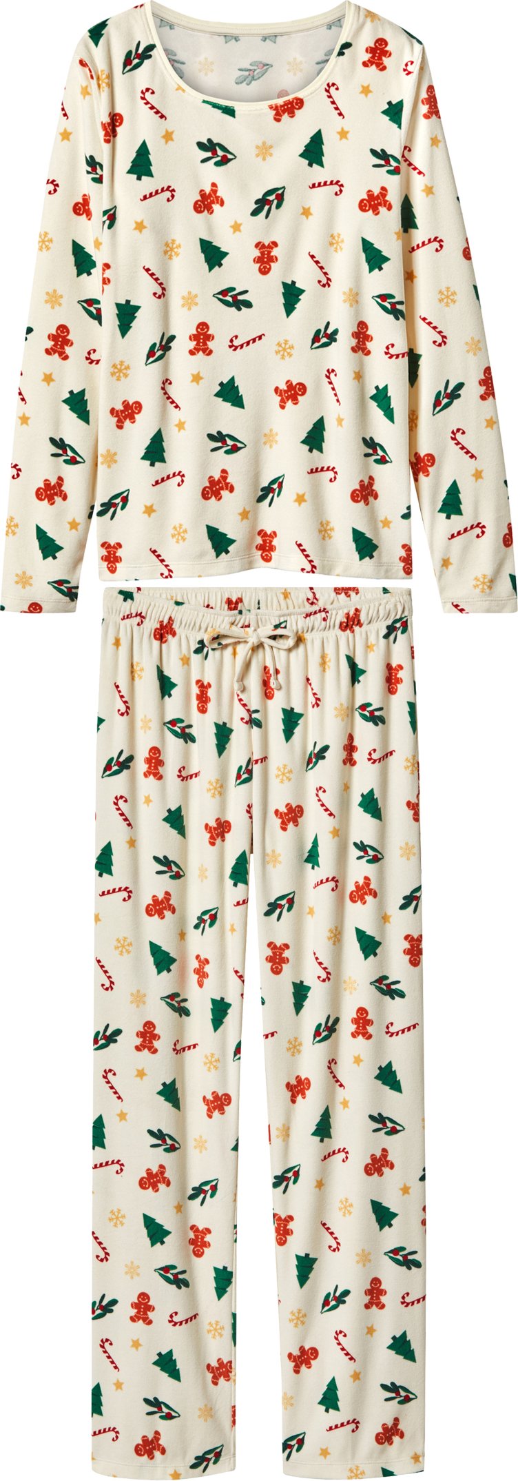 esmara® Damen Velours-Pyjama (Weiß, XS(32/34))