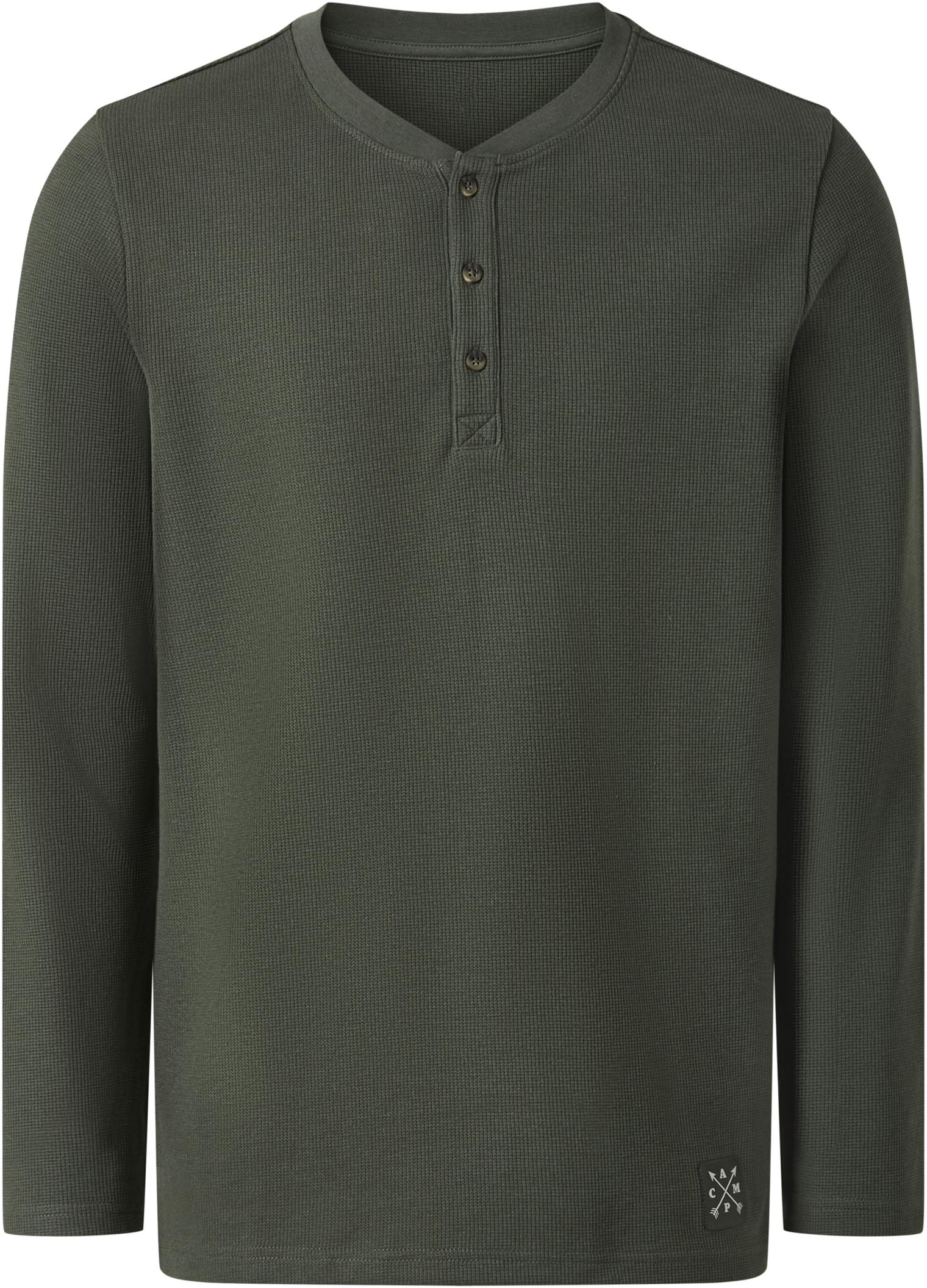 Thumbnail - esmara Men Herren Langarmshirt, Waffelstruktur (Grün, M (48/50))