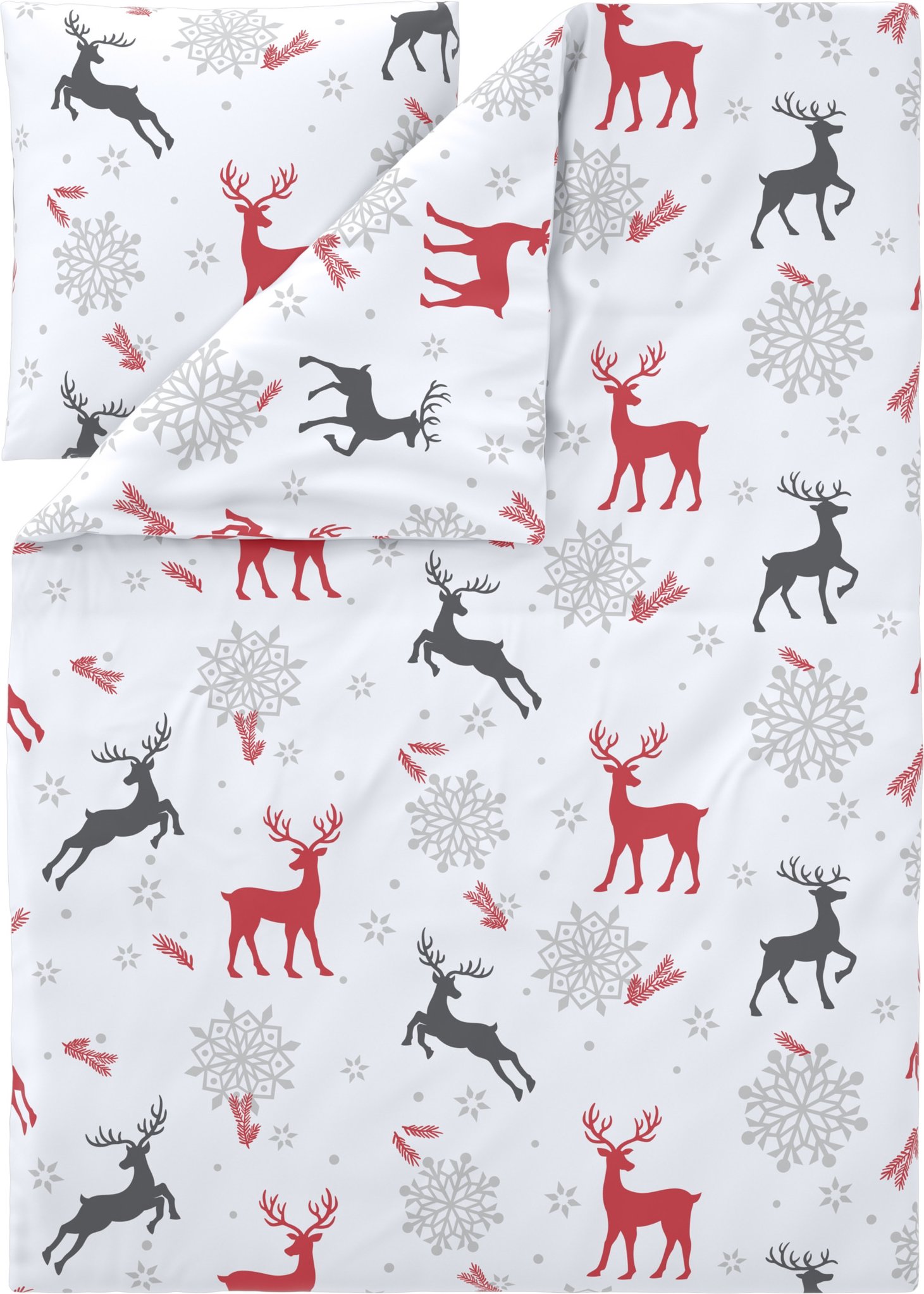 LIVARNO® Bettwäsche Fleece, 155 x 220 cm (Hirsche weiß)