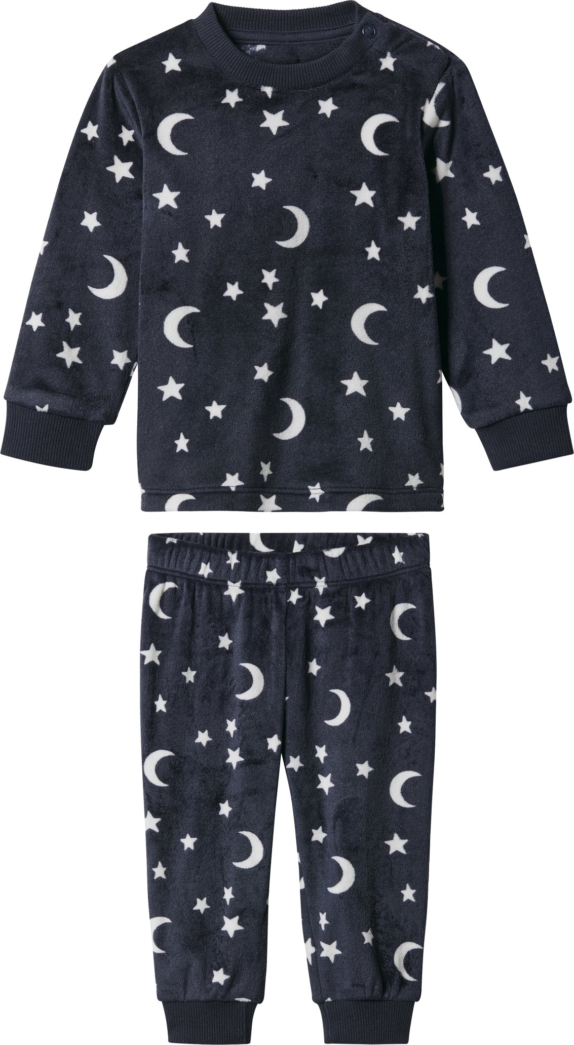 Thumbnail - lupilu® Baby-Velourspyjama (Navy, 62/68)