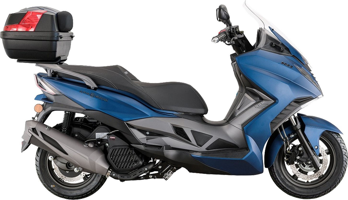 Alpha Motors Motorroller Sport Cruiser 22 125 ccm 95 km/h EURO 5 inkl. Topcase (Blau)