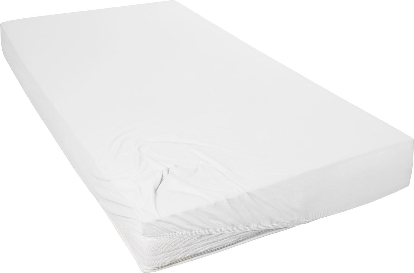 Primera Mako-Feinjersey Spannbetttuch (Weiß, 90 - 100 x 200 cm)