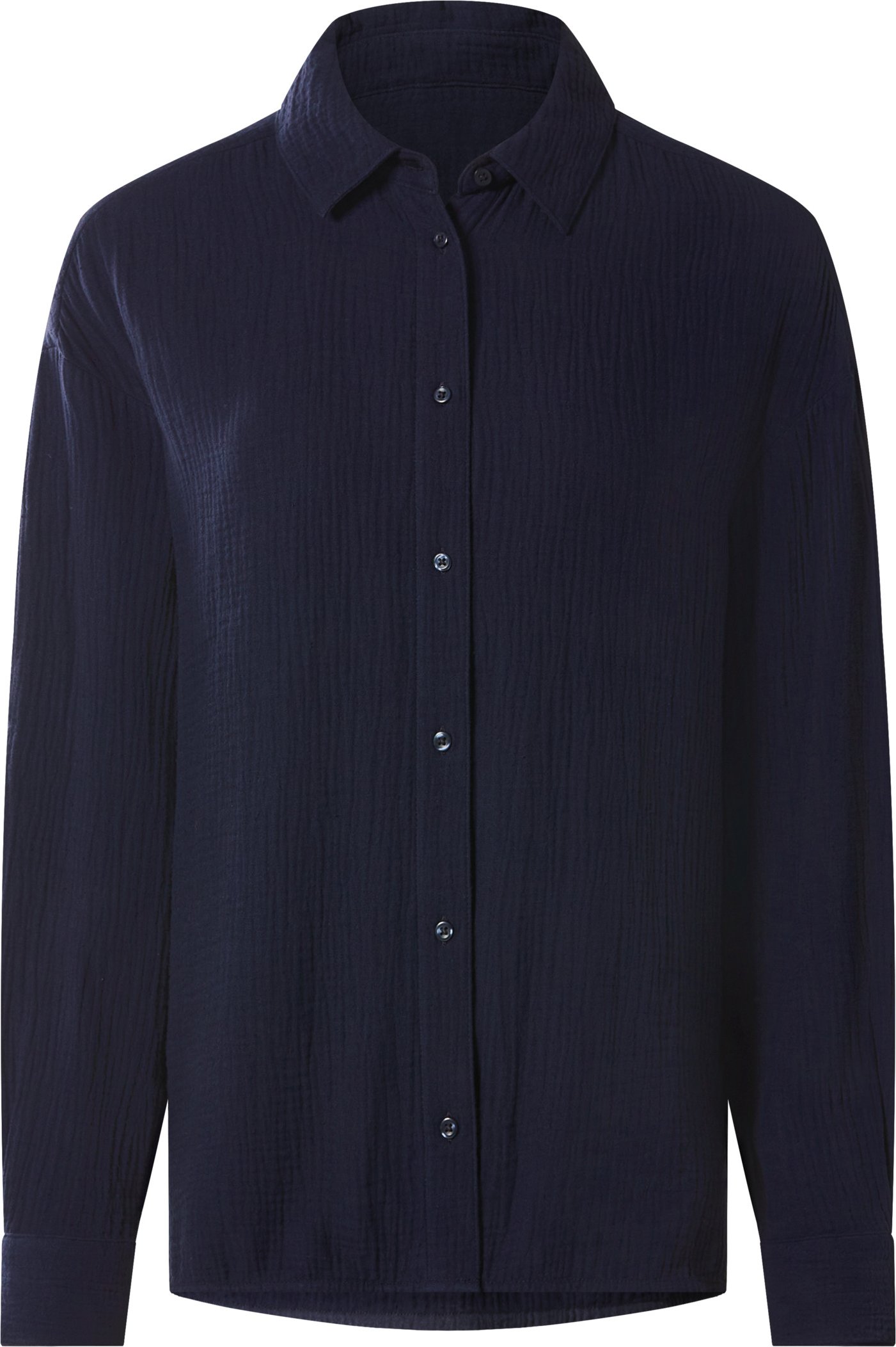 esmara® Damen Bluse langarm Musselin (Navy, M(40/42))