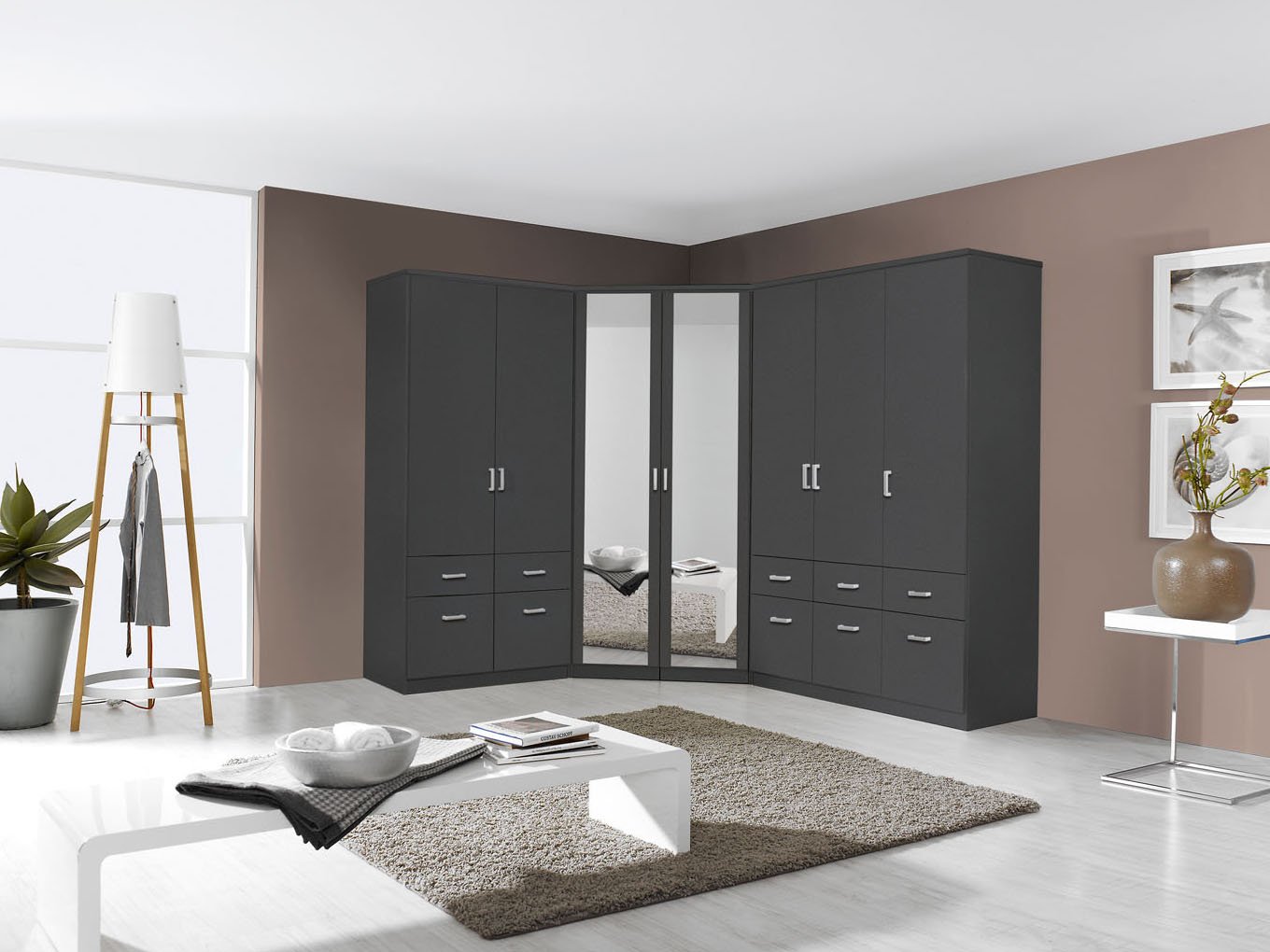 rauch BLUE Eckschranklösung Bremen (7-türig, graumetallic)