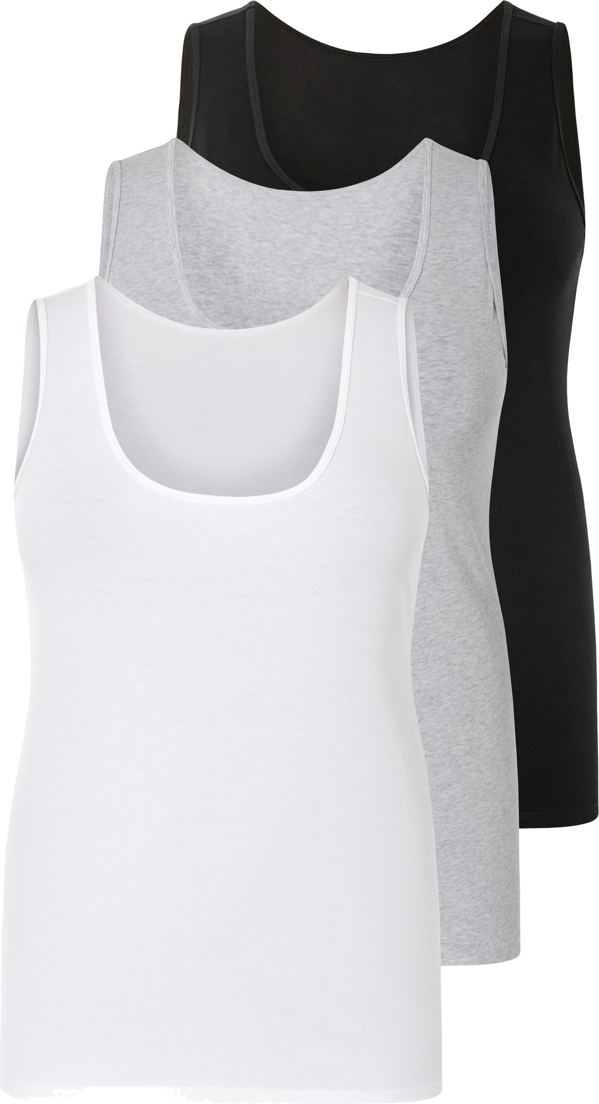 Thumbnail - esmara® Damen Achselhemd 3er (XL (48/50), schwarz/grau/weiß)
