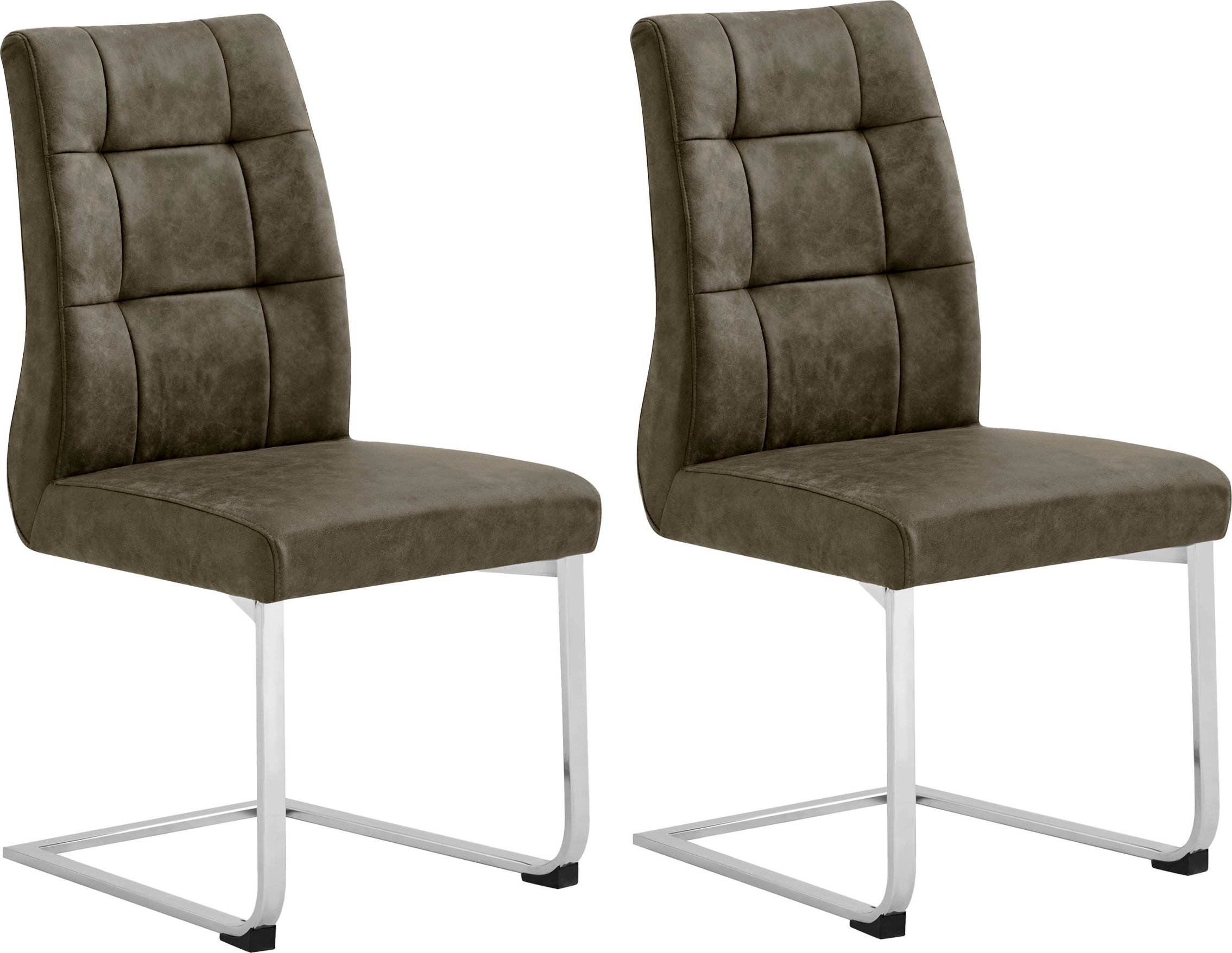 byLIVING Stuhl Marlen 2er Set (Vintage Stoff dunkelbraun)