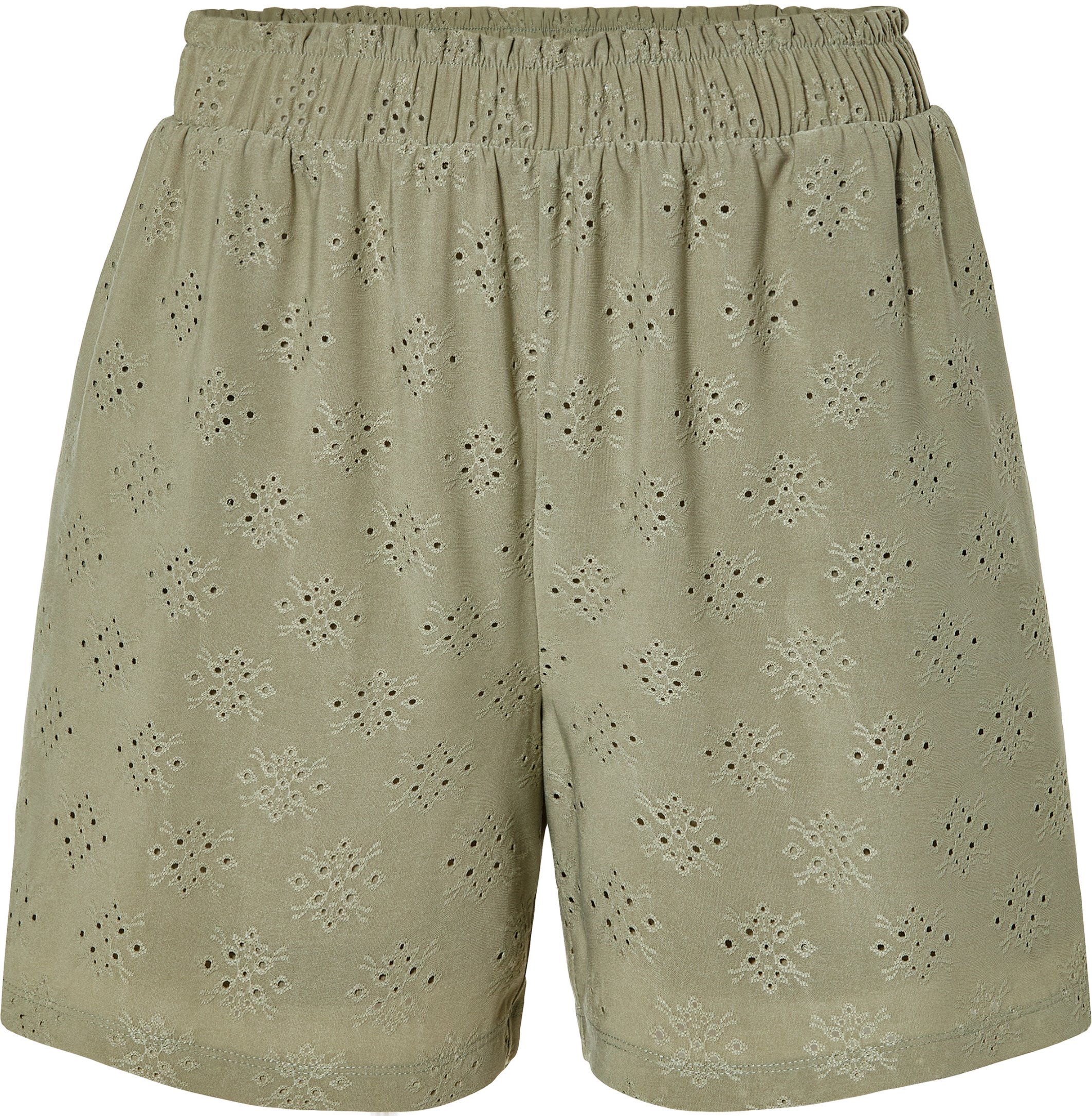 esmara® Damen Shorts Lochstickerei (Grün, XS (32/34))