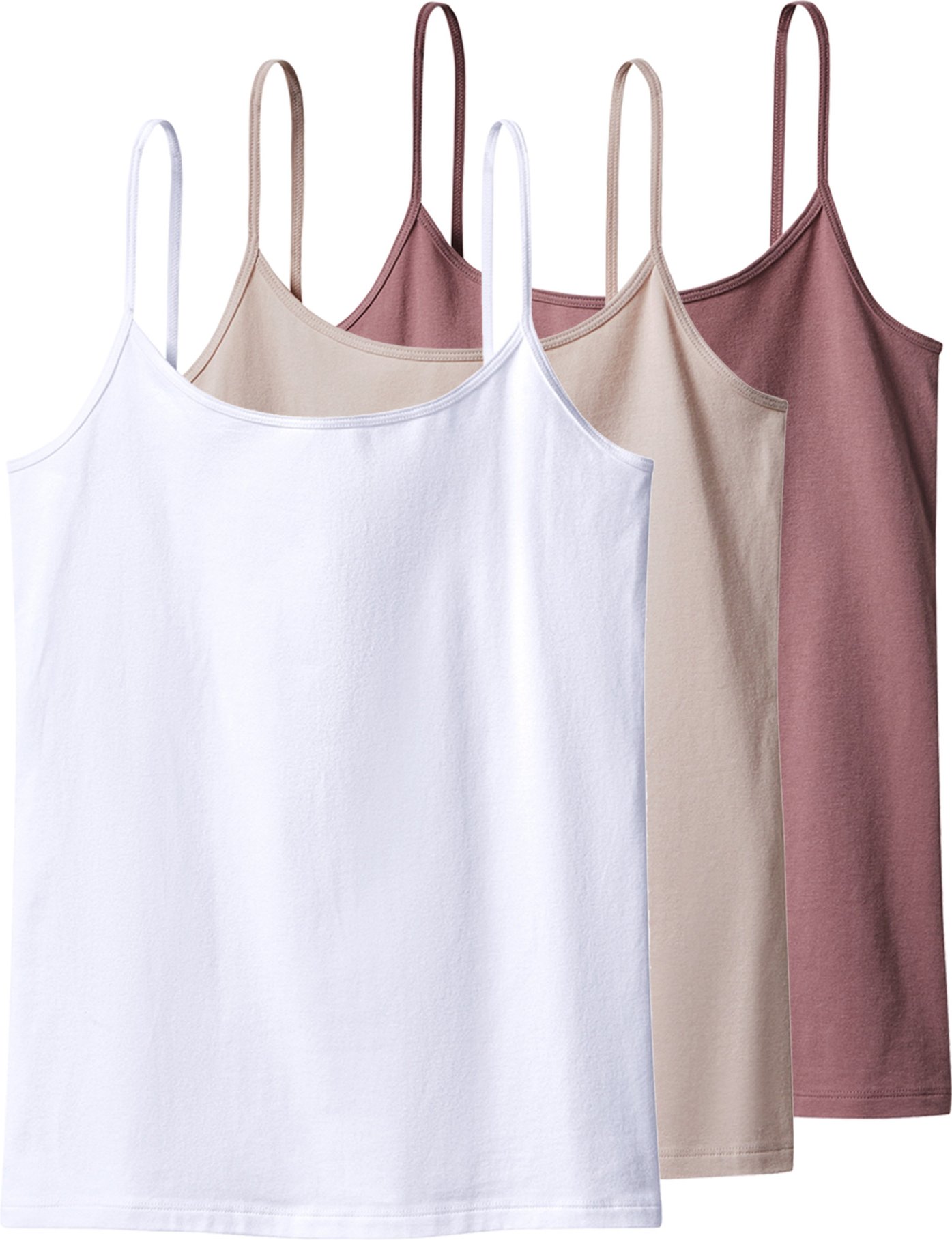 esmara® Damen Spaghettiträgerhemden, 3 Stück (Pink/Weiß, M(40/42))