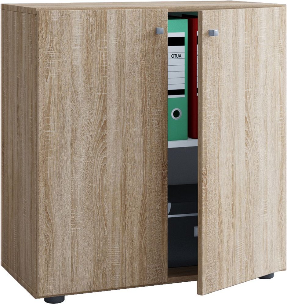 VCM Büroschrank Lona (mit Drehtüren, Sonoma-Eiche, L)