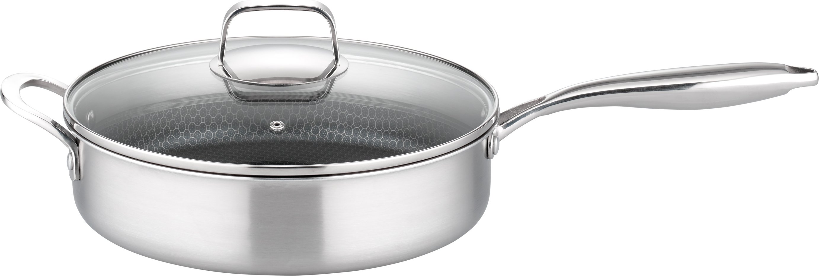 GSW Schmorpfanne Inoxxa Black mit Glasdeckel und Gegengriff