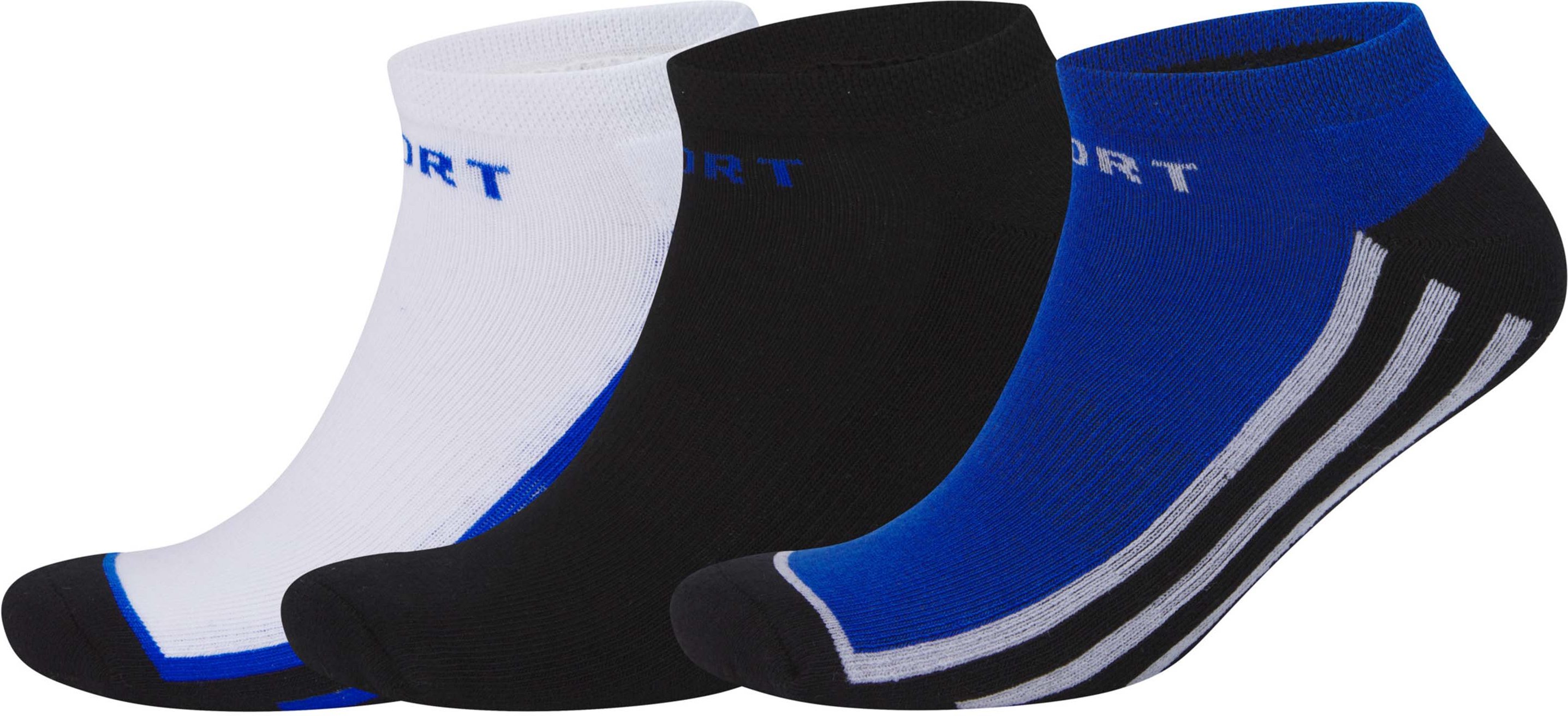 CRIVIT Herren Sneakersocken 3 Paar (schwarz/blau/weiß, 39-42)