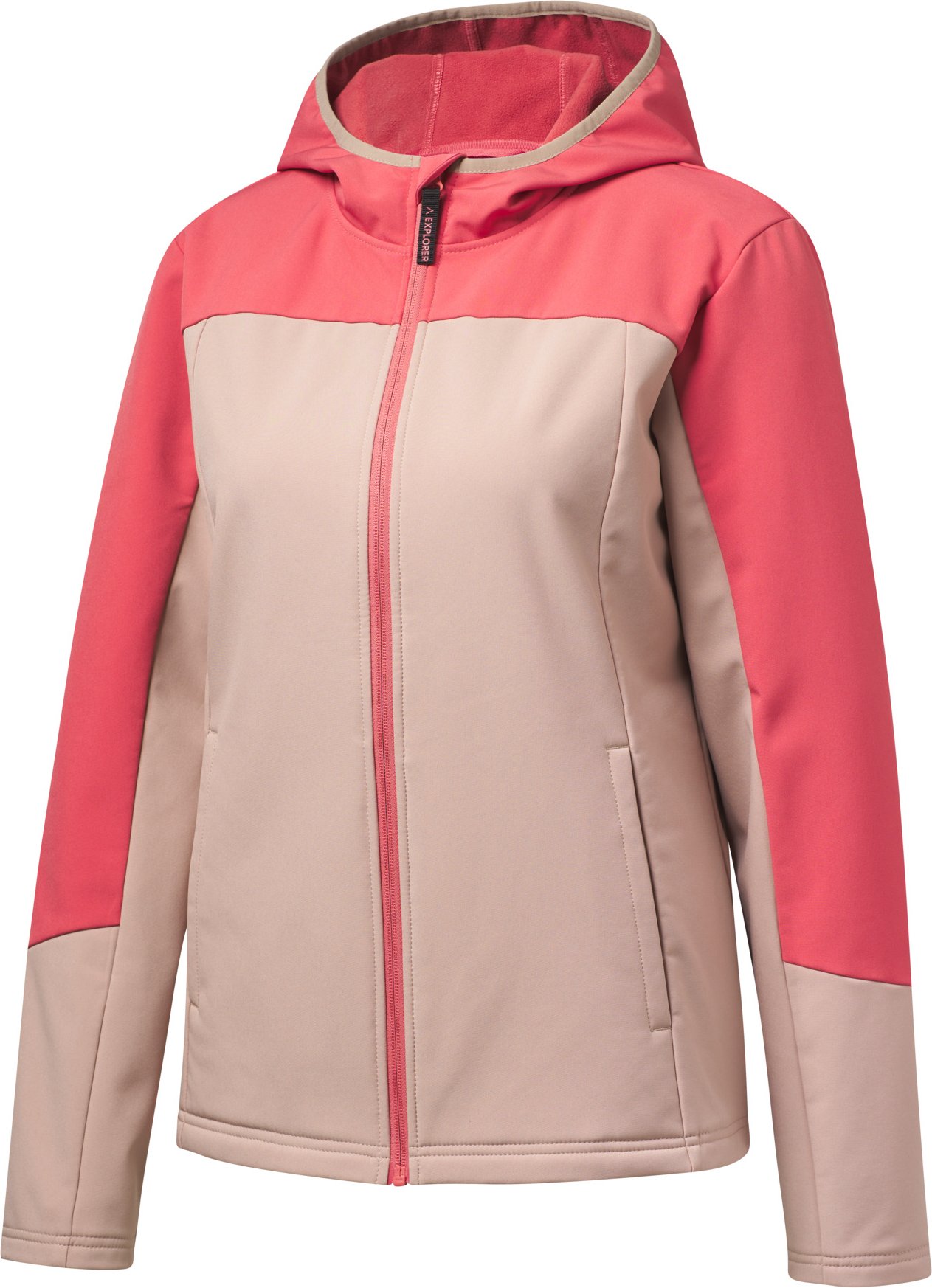 CRIVIT Damen Jacke Softshell Thermo Outdoor (S(36/38), beige/rot)