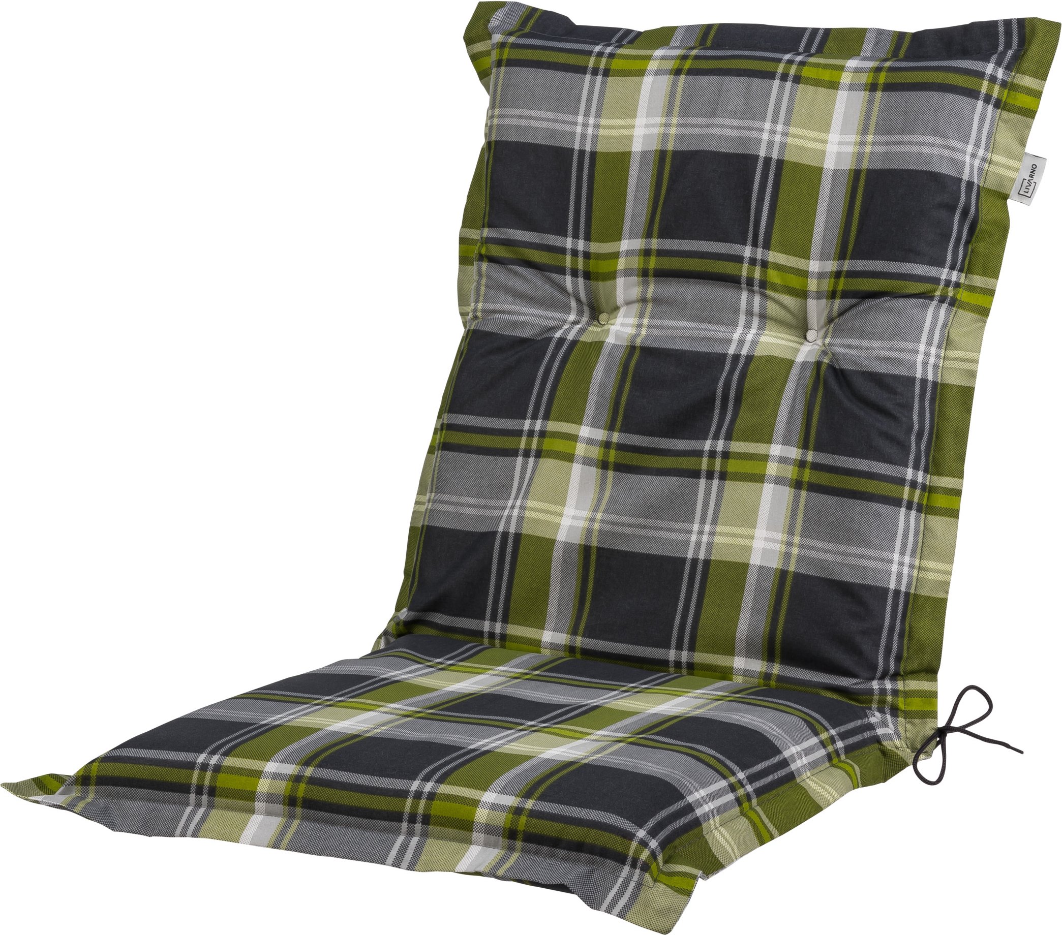 LIVARNO® Polsterauflage Valencia/Miami Niedriglehner (Karo/grün)