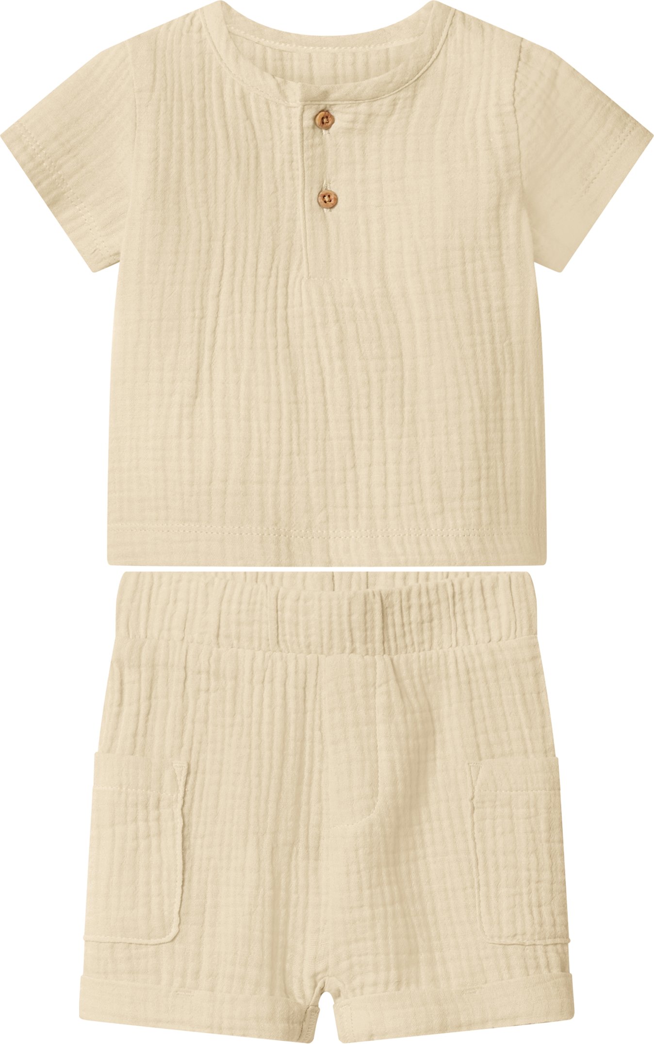 lupilu® Baby Jungen Set 2tlg. (T-shirt + Shorts) (Creme, 74/80)