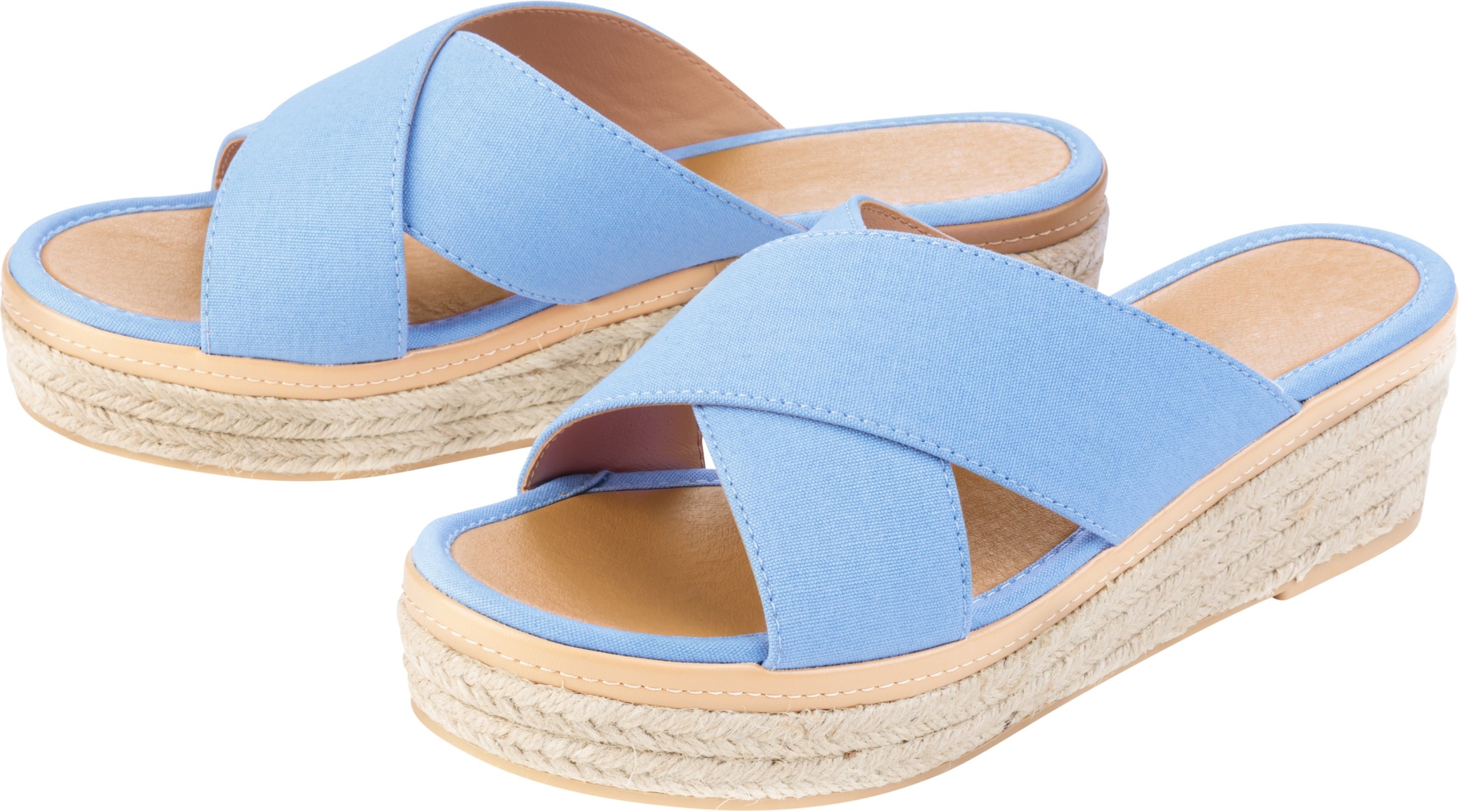 esmara® Damen Sandale Keilabsatz (Blau, 38)