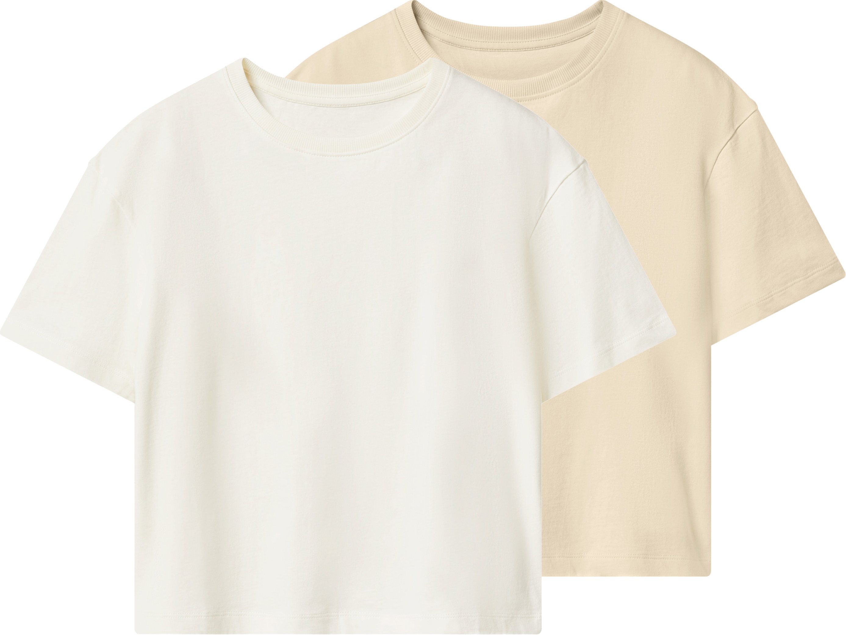 Esmara Kids Kinder Mädchen T-Shirt, 2 Stück (weiß/beige, 134/140)""
