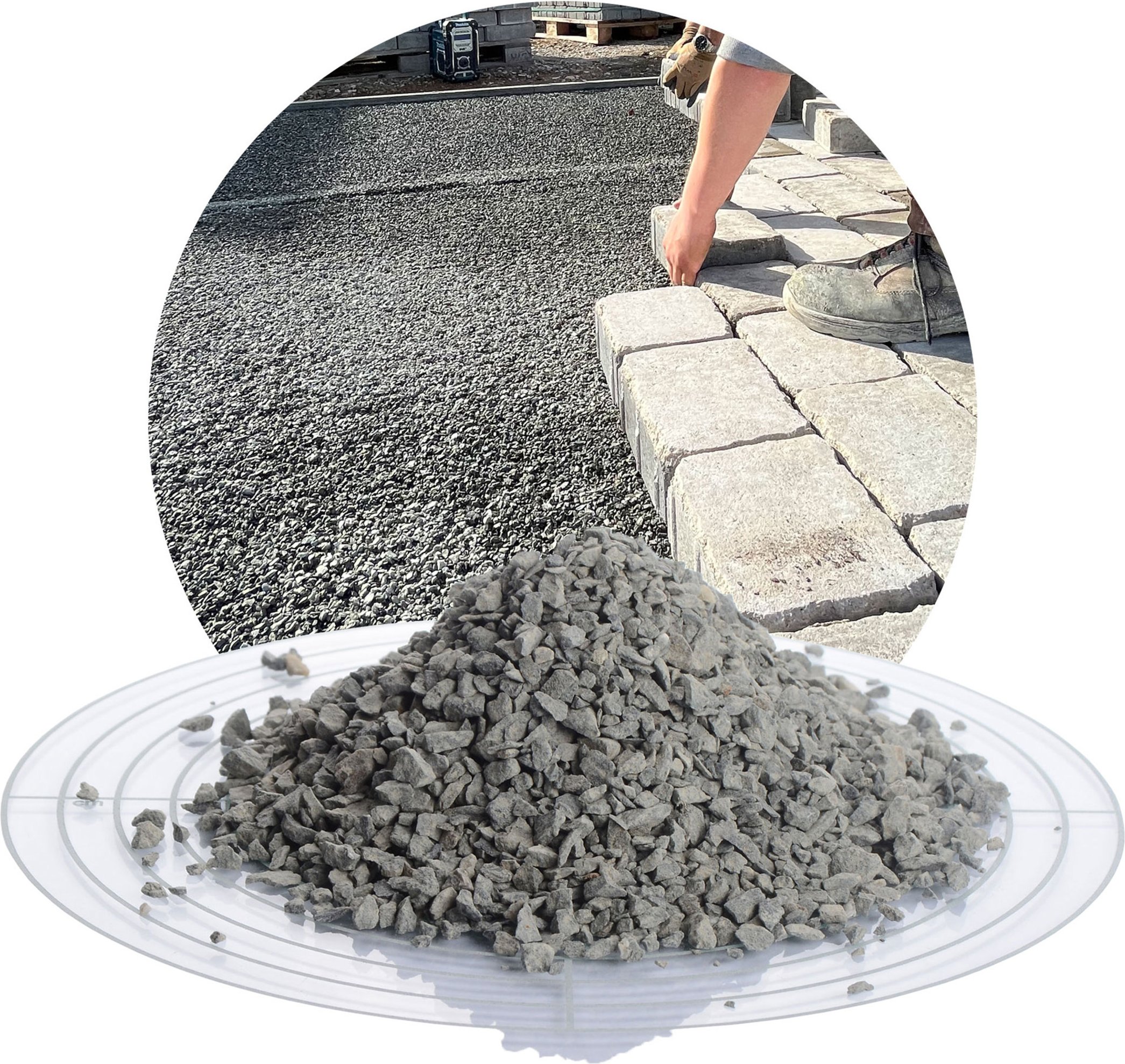 Schicker Mineral Diabas Pflastersplitt (1-5 mm, 25 kg, Grau)