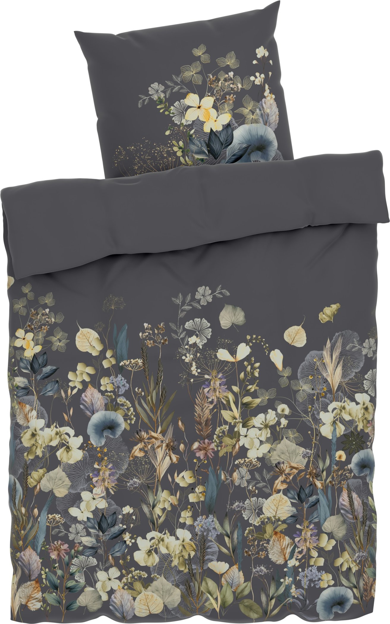 LIVARNO home Bettwäsche Satin 135 x 200 cm (Dunkelblau)