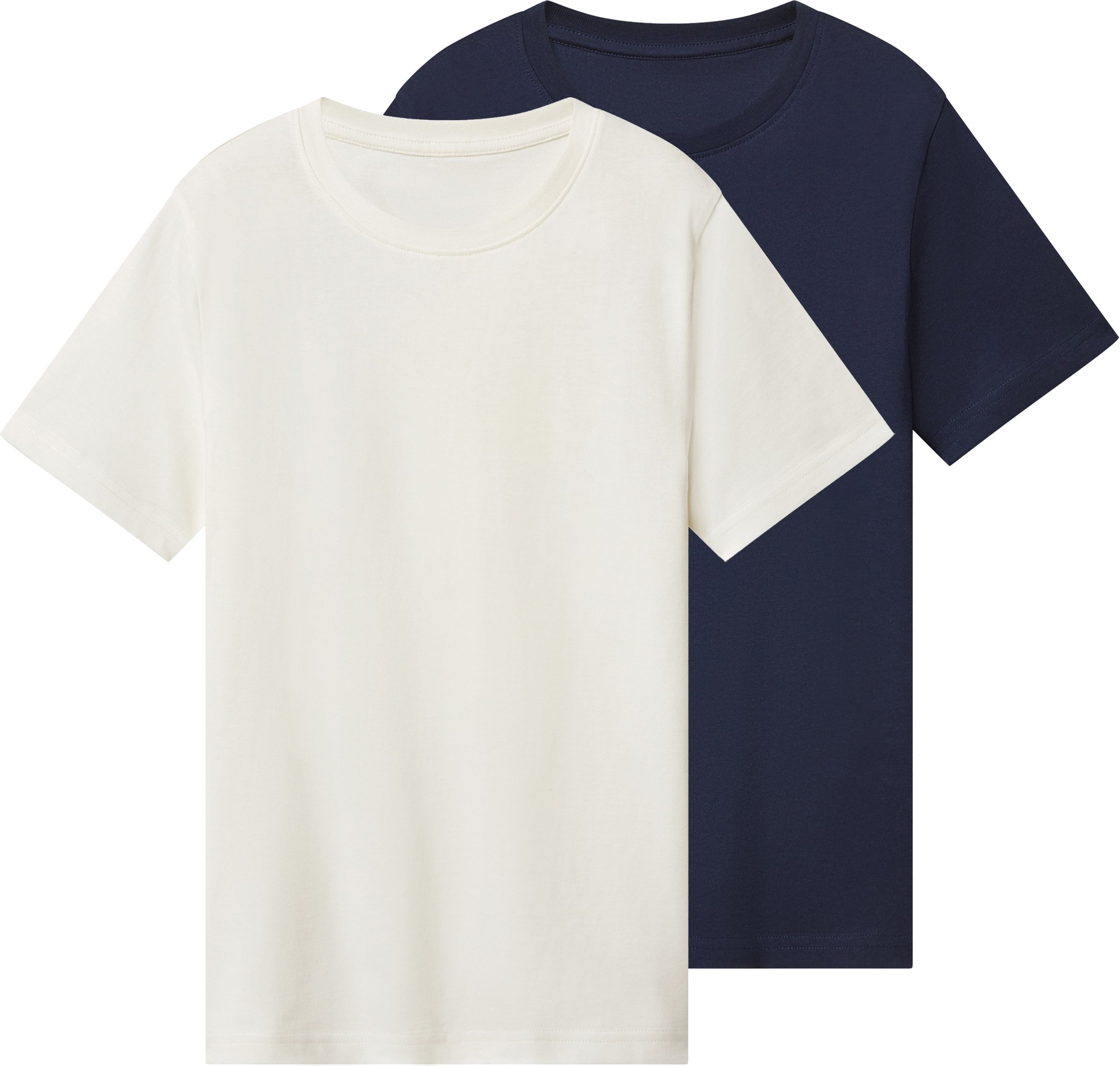 Esmara Kids Kinder Jungen T-Shirt, 2 Stück (weiß/navy, 158/164)