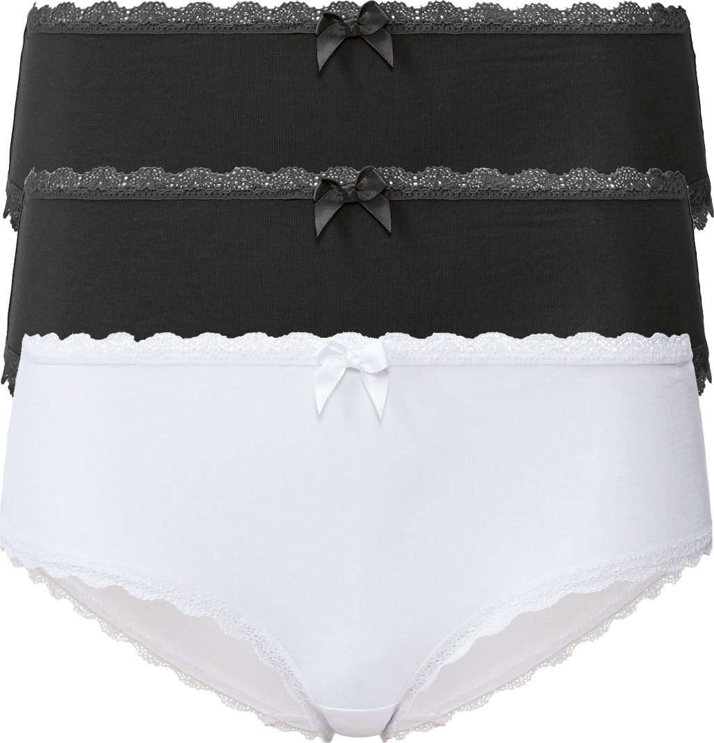 Thumbnail - esmara® Damen Hipster, 3 Stück (Schwarz/weiß, XS(32/34))