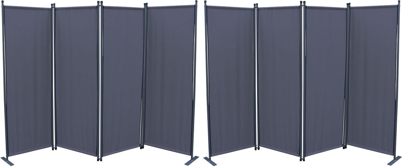 Grasekamp Paravent 2er Set (4-teilig, Grau)