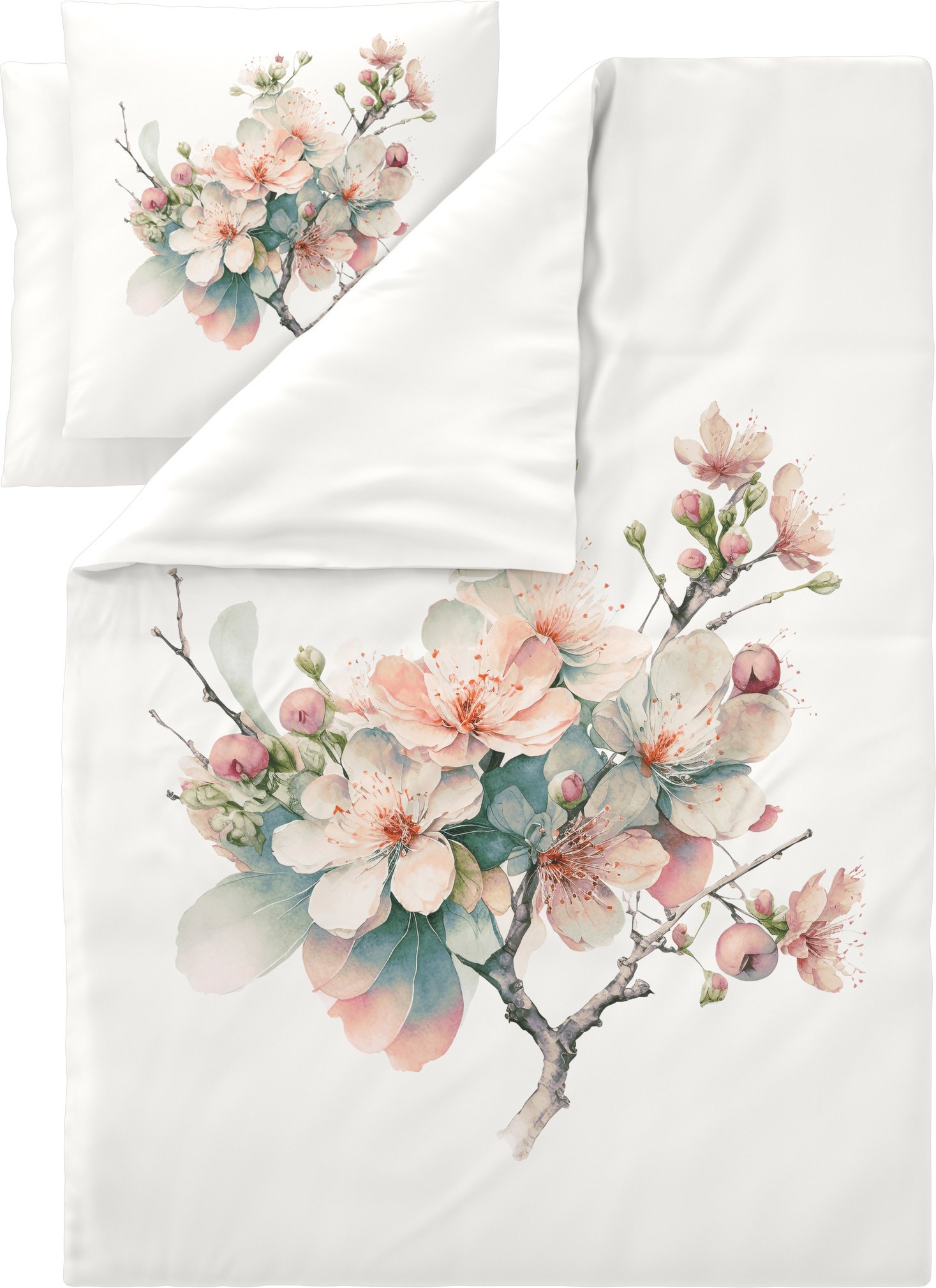 LIVARNO® Bettwäsche Satin 200 x 220 cm (Blütenbaum/weiß)