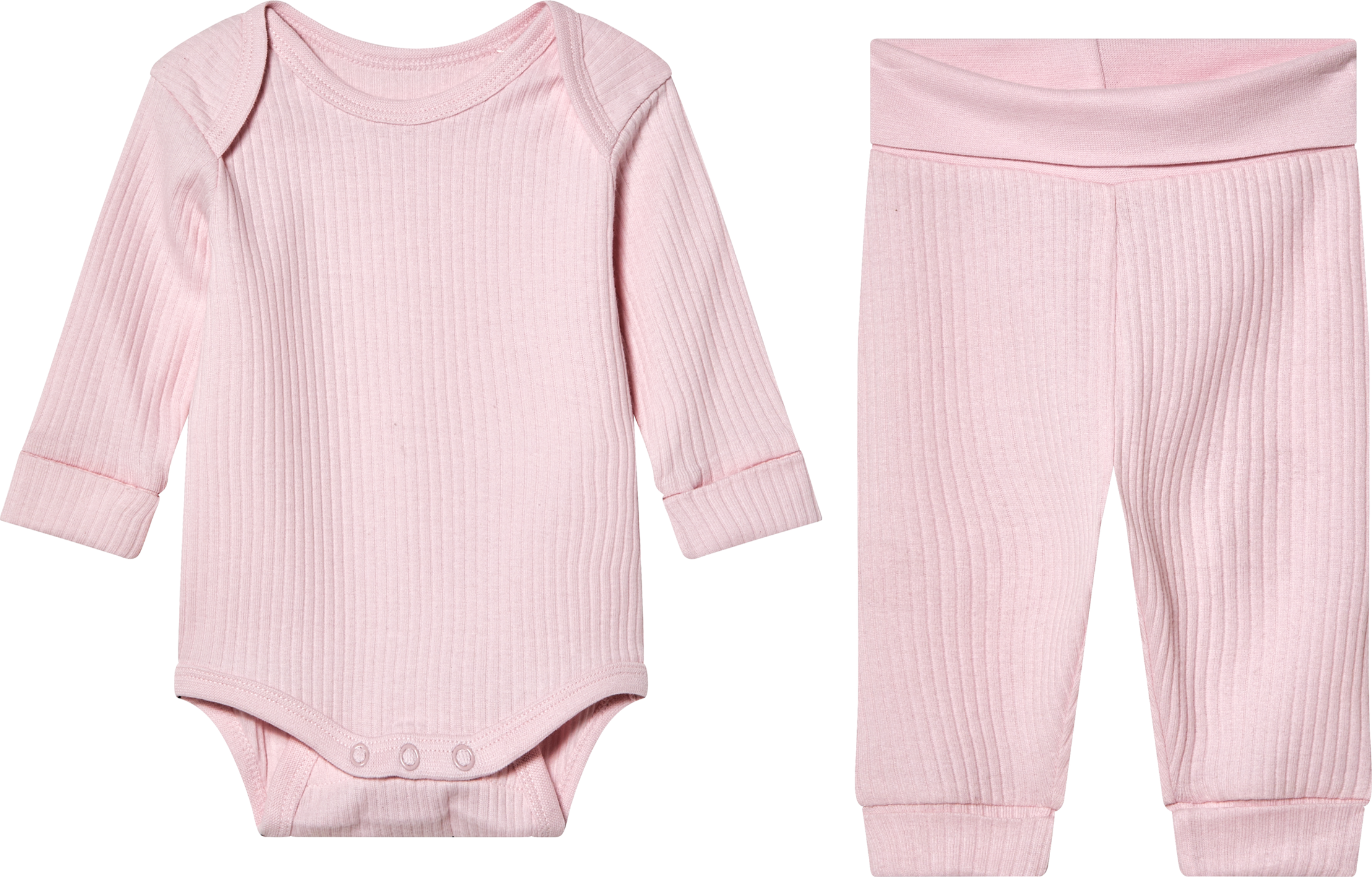 lupilu® Geripptes mitwachsendes Baby-Set, 2-teilig (Rosa, 62/68)