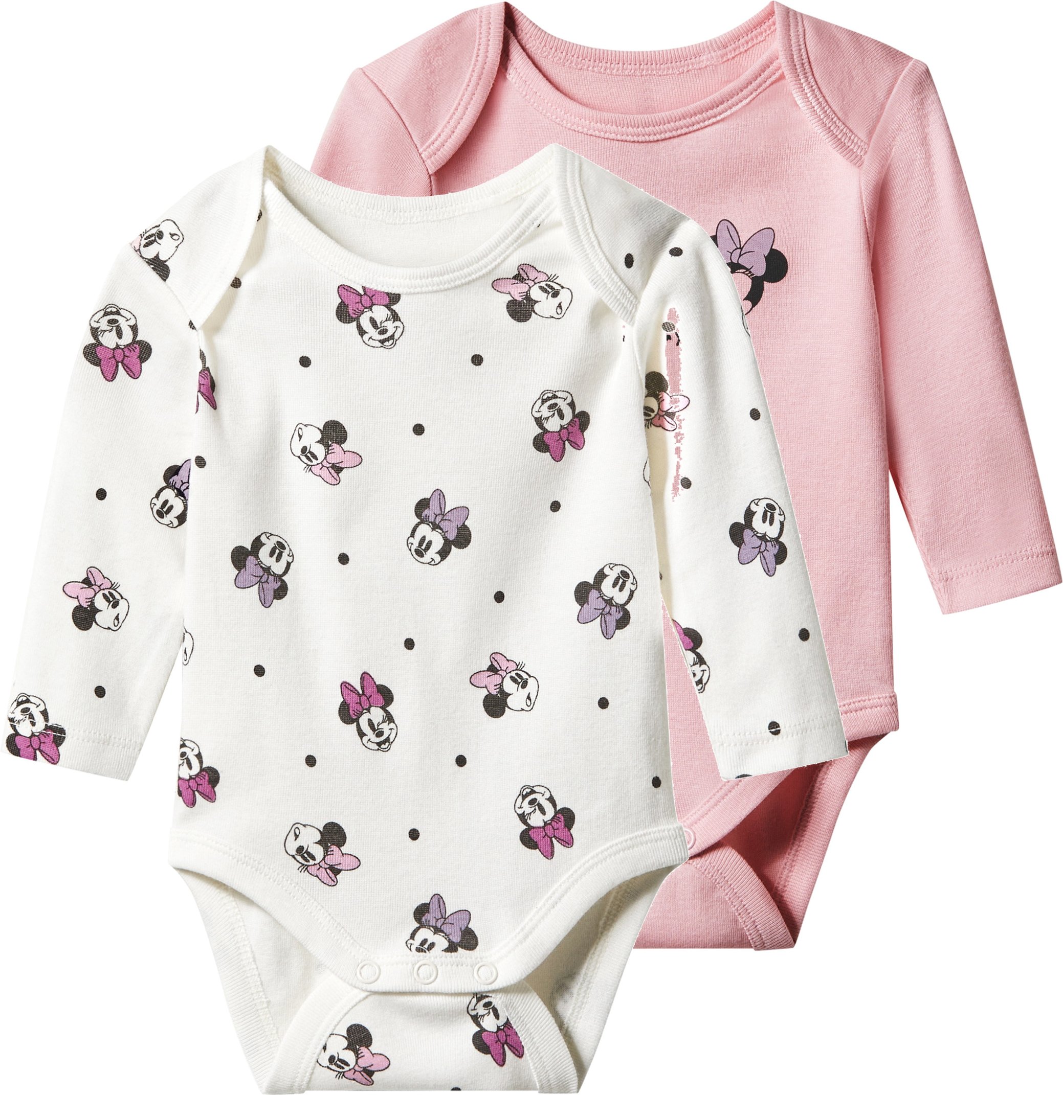 Thumbnail - Baby-Bodys, 2 Stück (Minnie/weiß/rosa, 74/80)