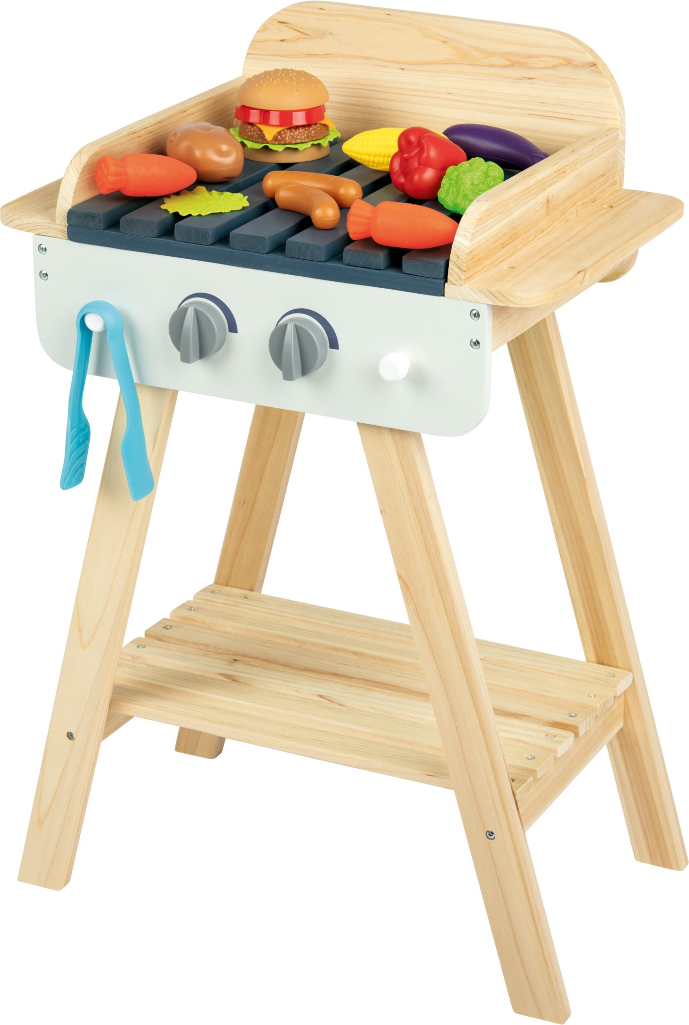 Playtive Holz Spielzeug-Grill für draußen, 14-teilig