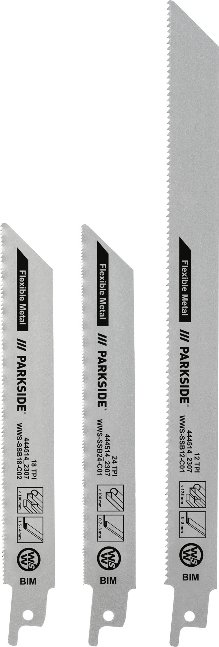 PARKSIDE® Säbelsägeblätter (Metall fein 3tlg.)